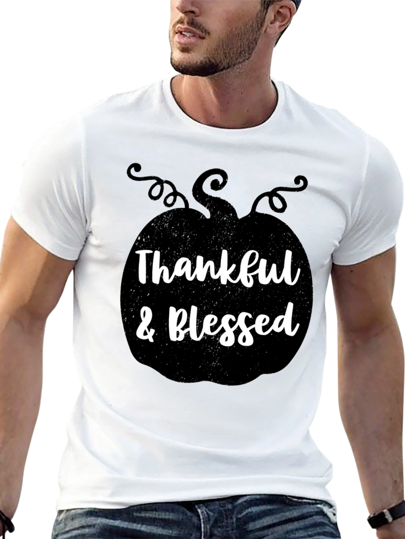 Thankful & Blessed Pumpkin Graphic Tee
