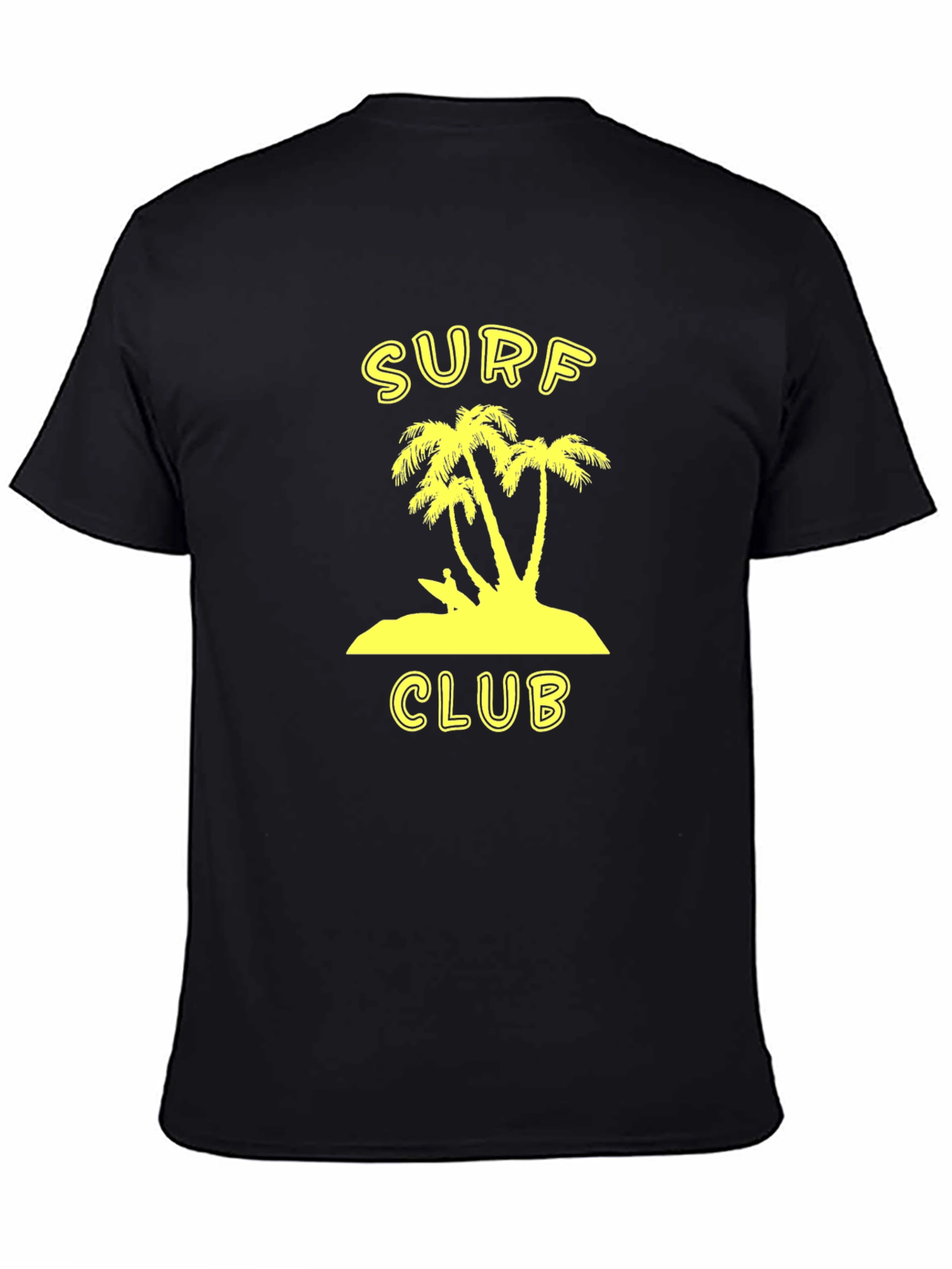 Surf Club Graphic Tee - Black Cotton T-Shirt