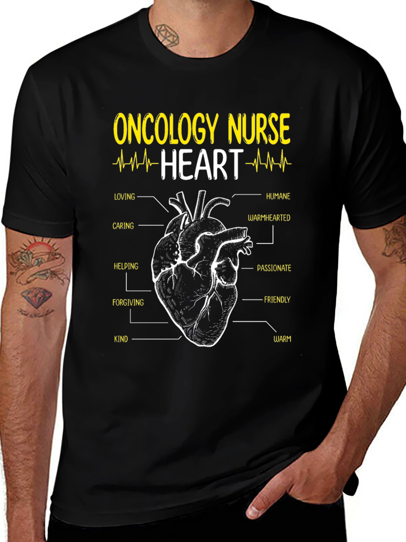 Oncology Nurse Heart T-Shirt - Compassionate Care
