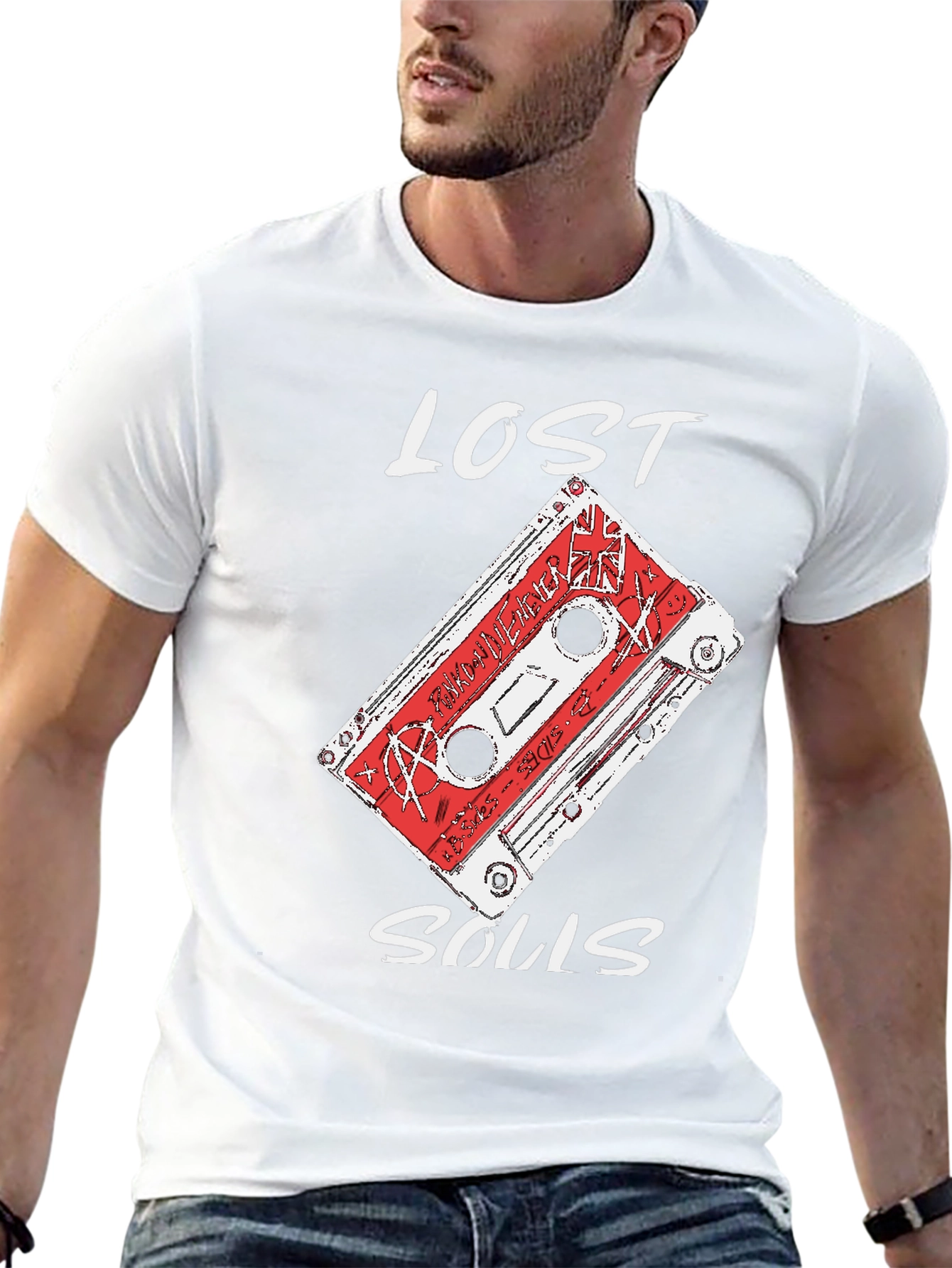 Lost Souls Cassette Tape Graphic Tee - Black Cotton