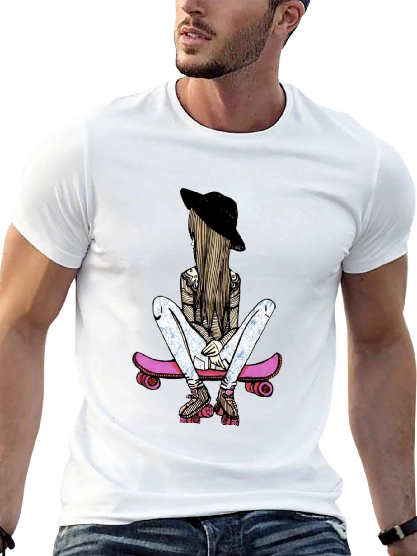 Skater Girl Graphic T-Shirt - Stylish & Unique