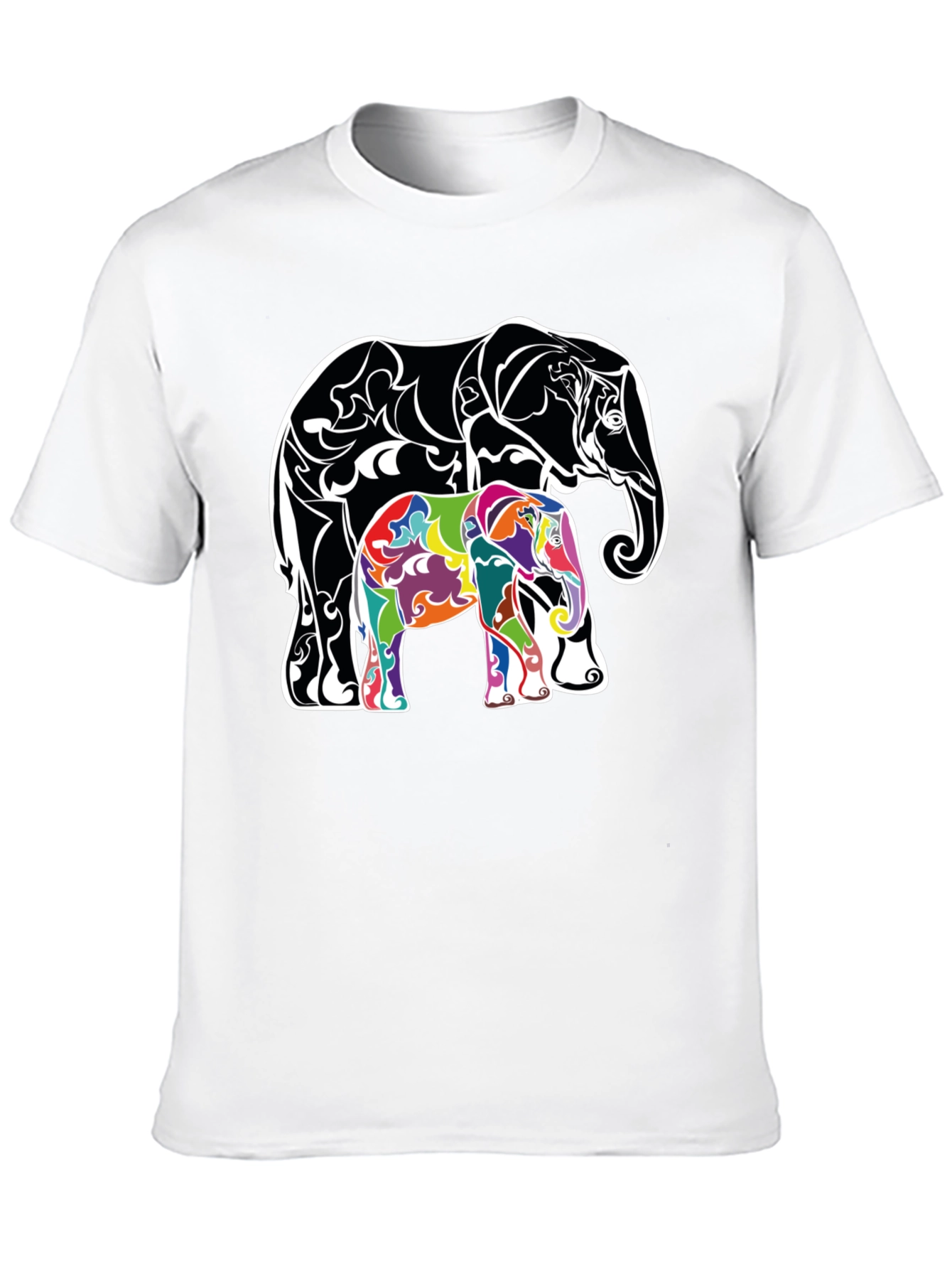 Elephant Graphic Print Tee - Stylish Animal Design T-Shirt