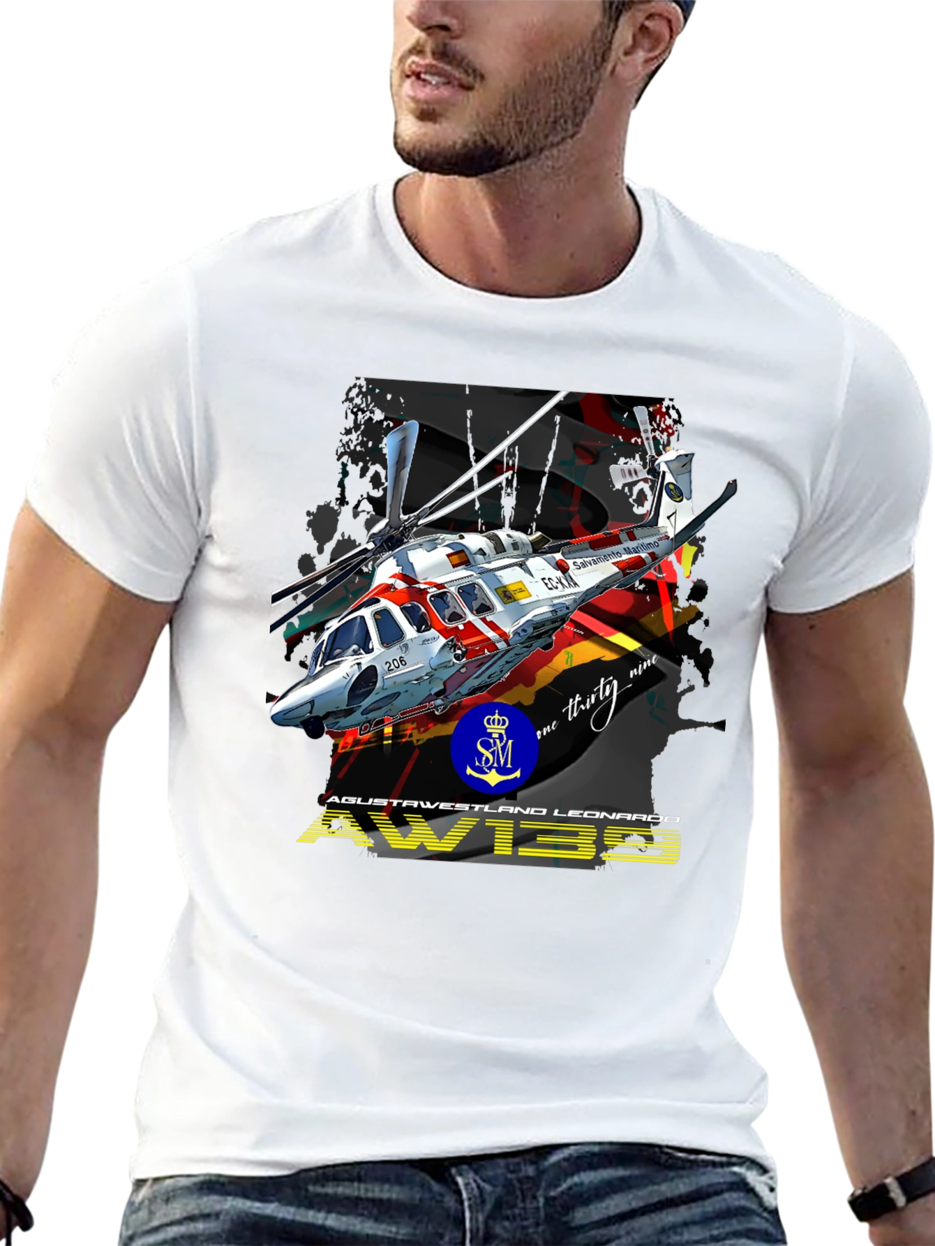 AW139 Helicopter Graphic T-Shirt