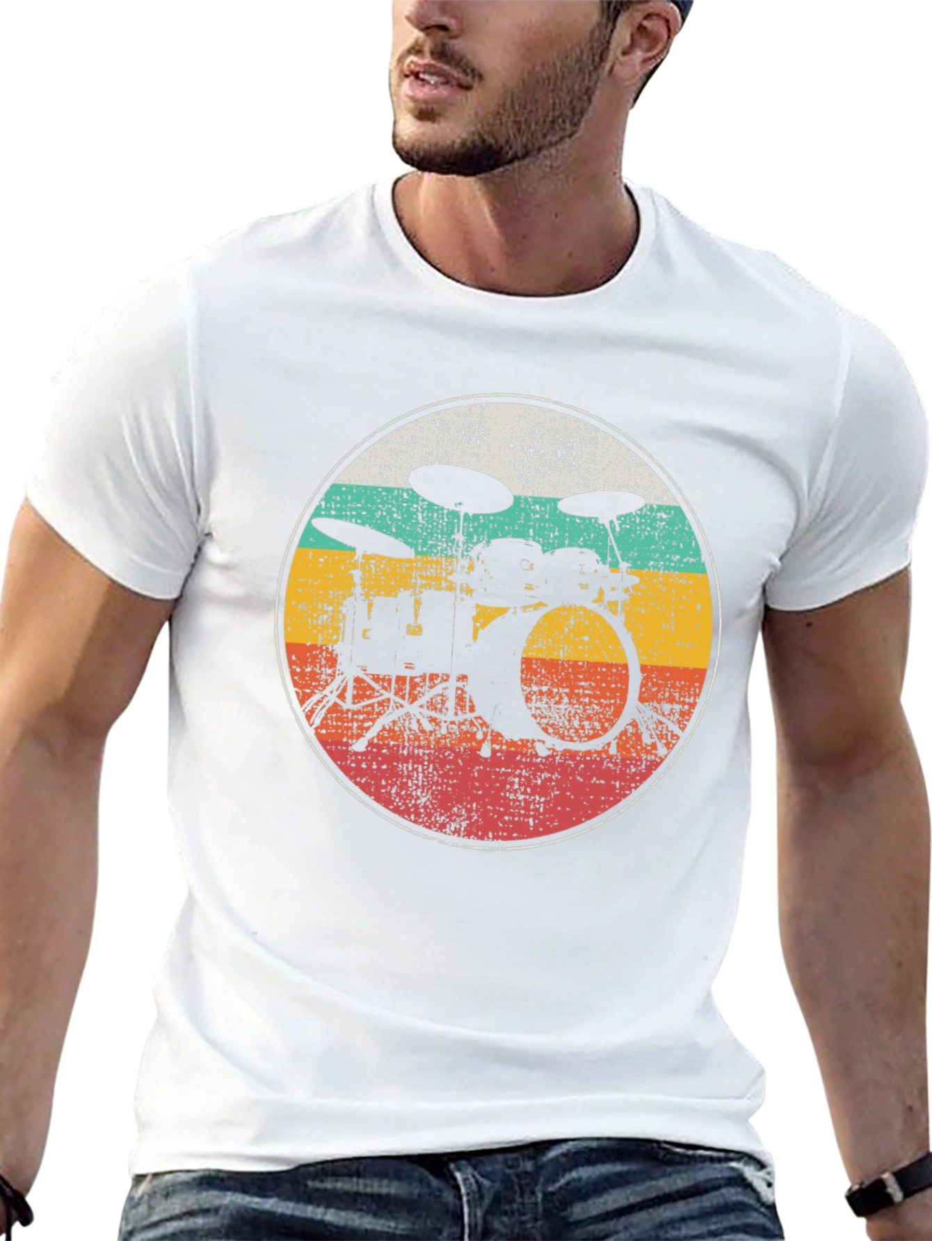 Retro Drum Set Graphic Tee