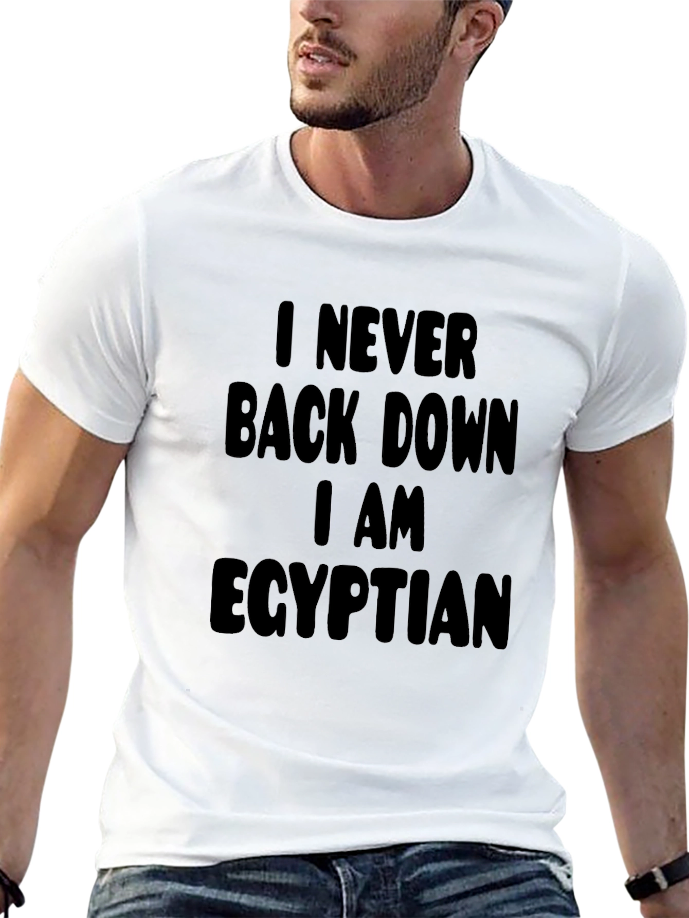 I Never Back Down Egyptian Black T-Shirt