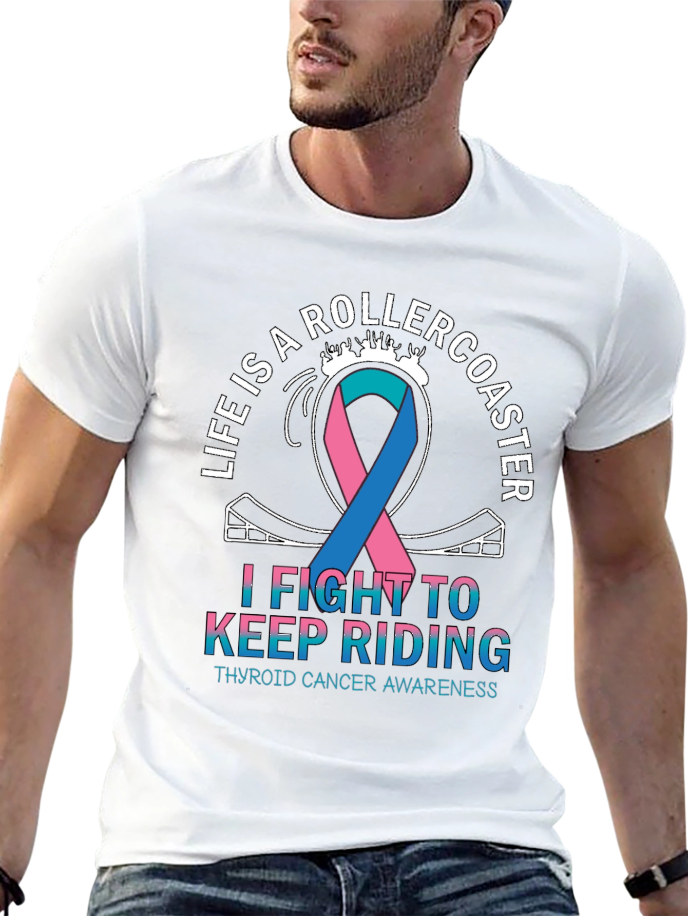 Thyroid Cancer Awareness Rollercoaster T-Shirt