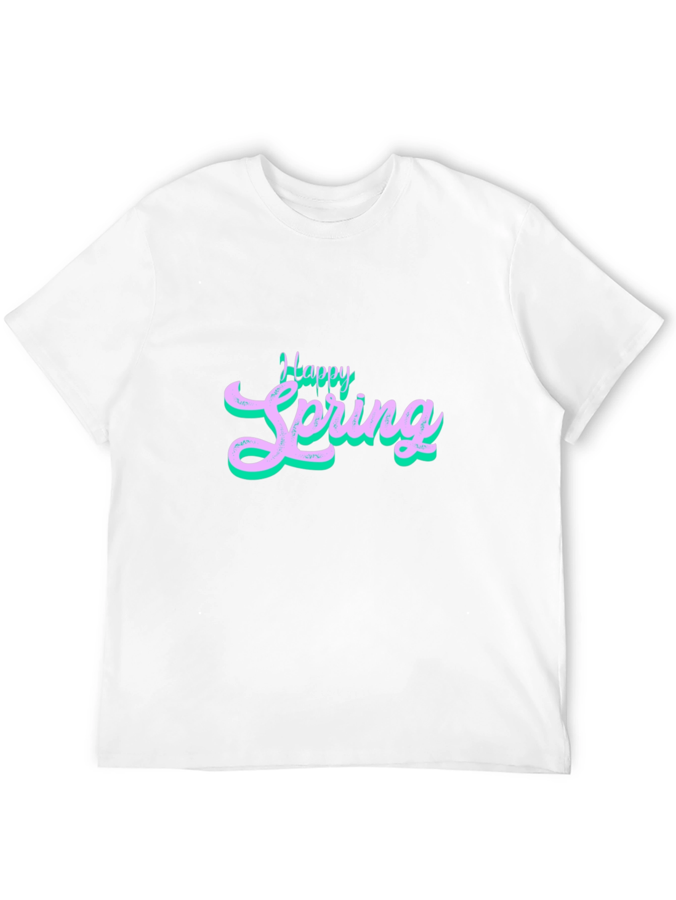 Happy Spring Graphic T-Shirt - Stylish Black Tee