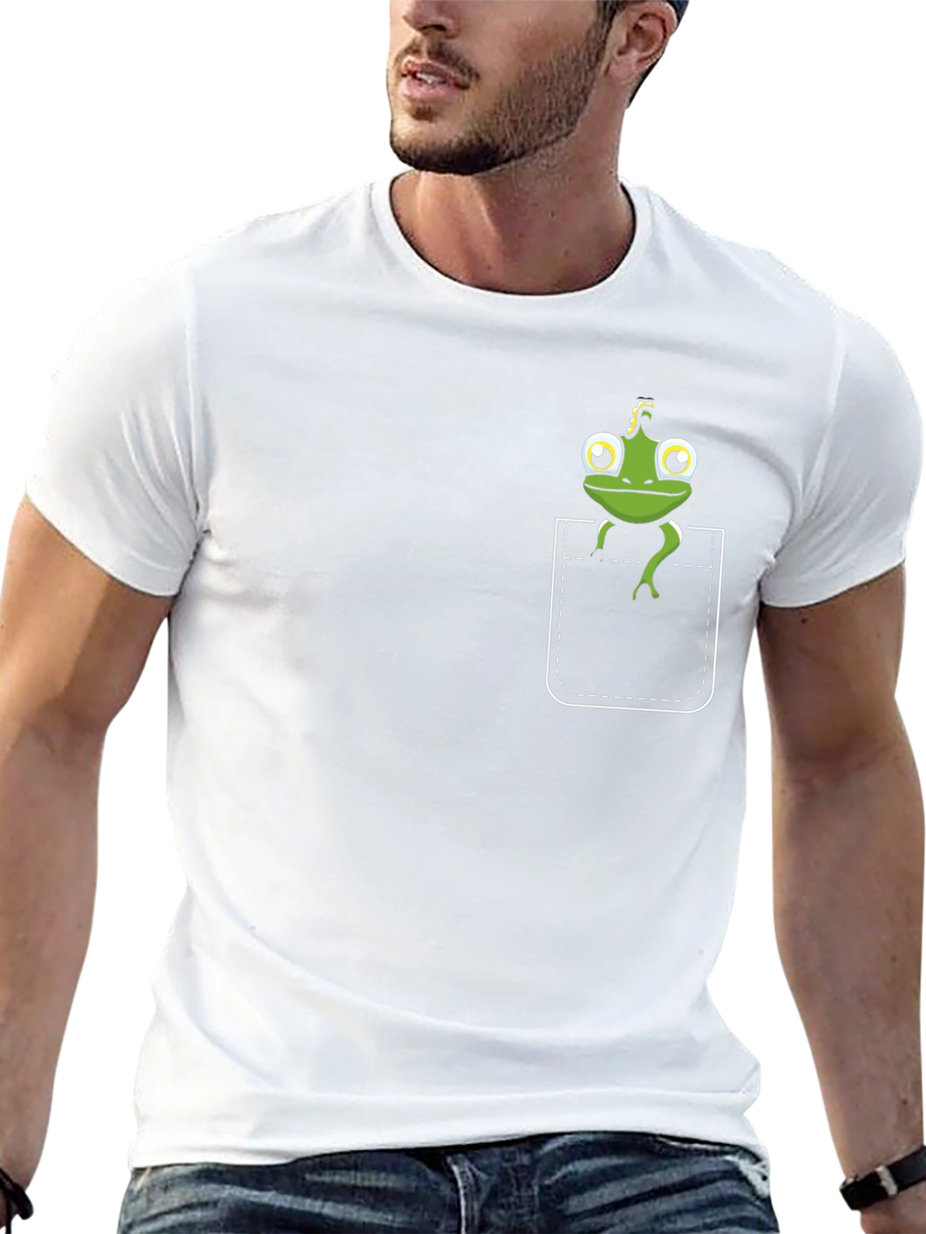 Frog Pocket T-Shirt - Black Graphic Tee