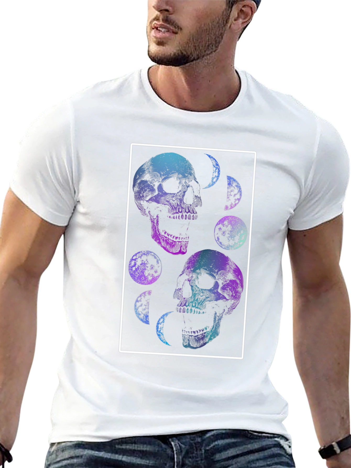 Skull & Moon Graphic Tee - Black T-Shirt
