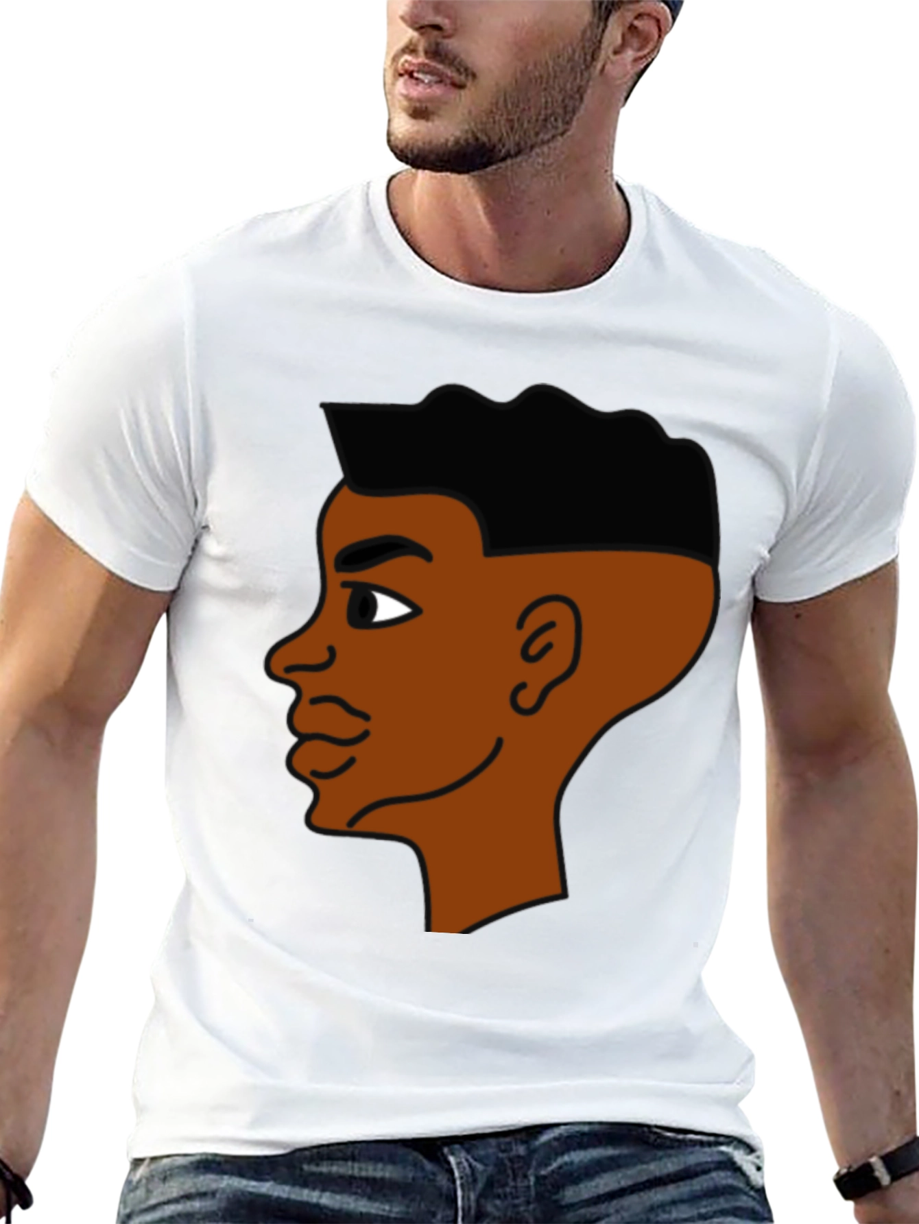 Cartoon Portrait Black T-Shirt