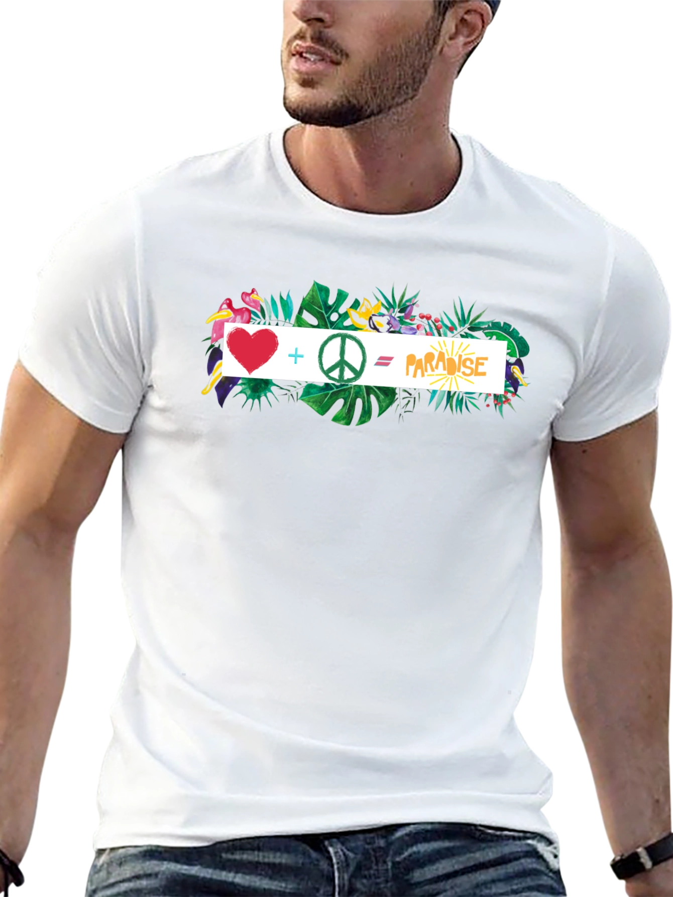 Love Peace Paradise T-Shirt - Tropical Graphic Tee