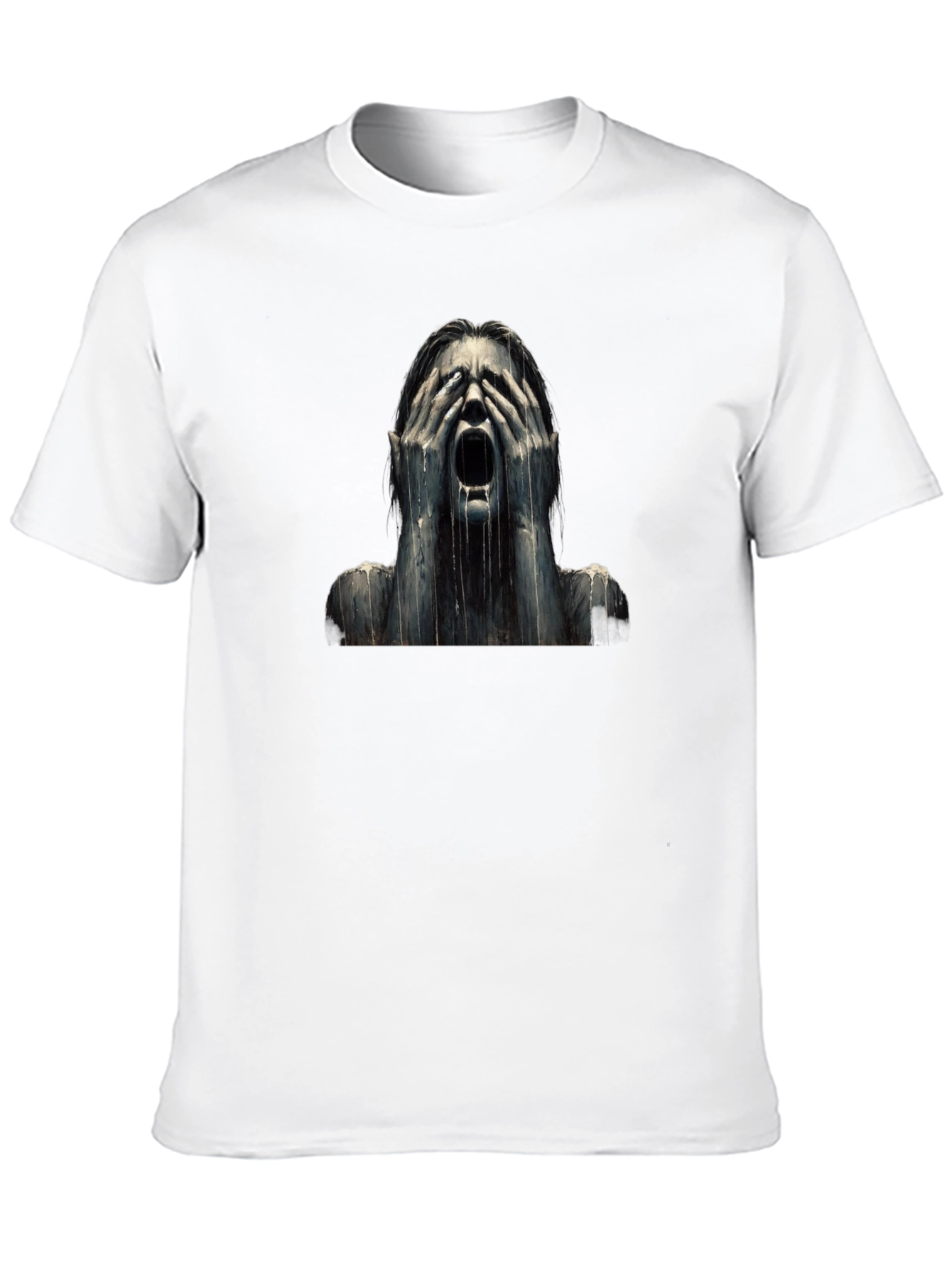 Screaming Woman Graphic Black T-Shirt