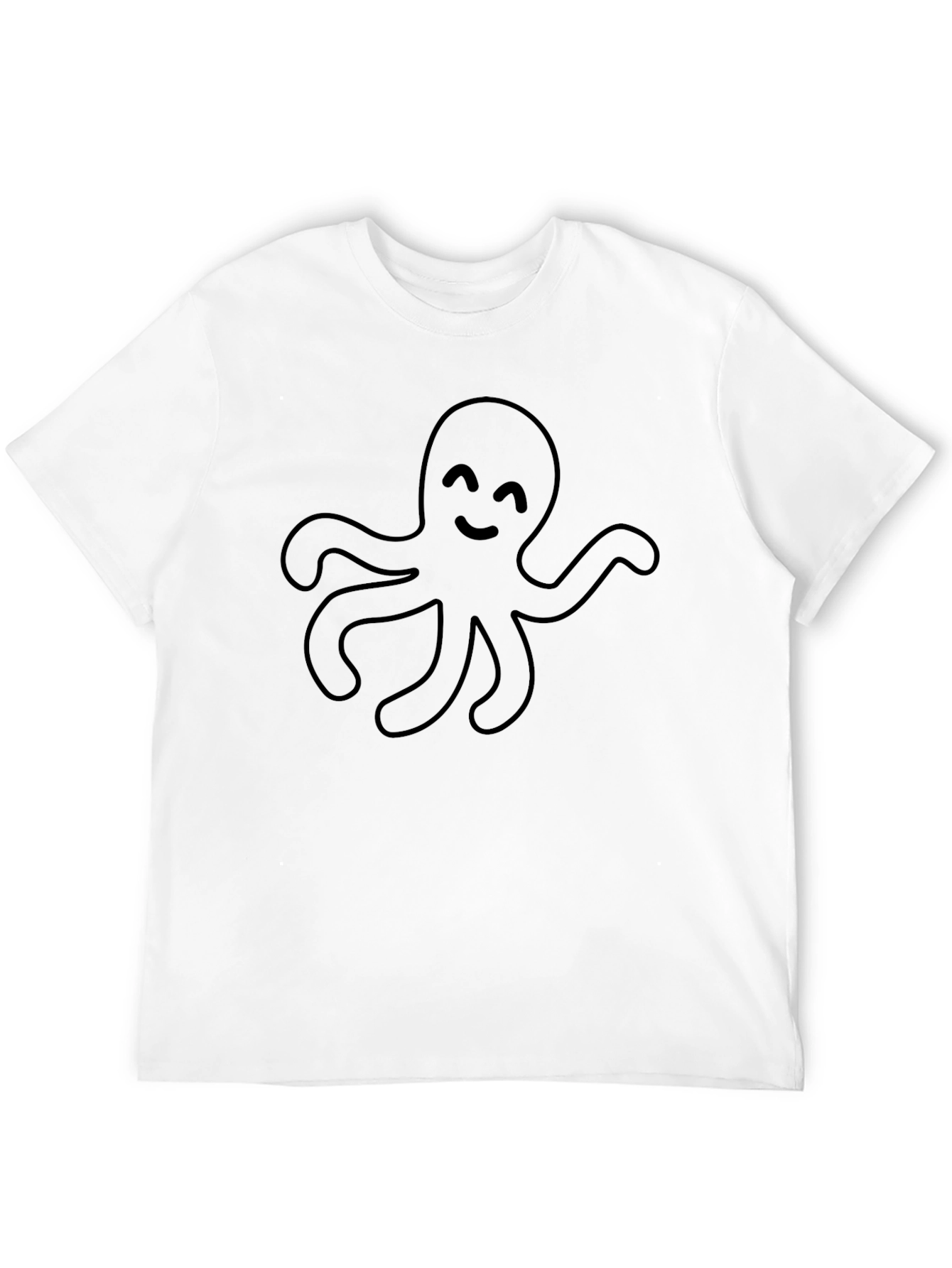 Cute Octopus Graphic Tee - Black