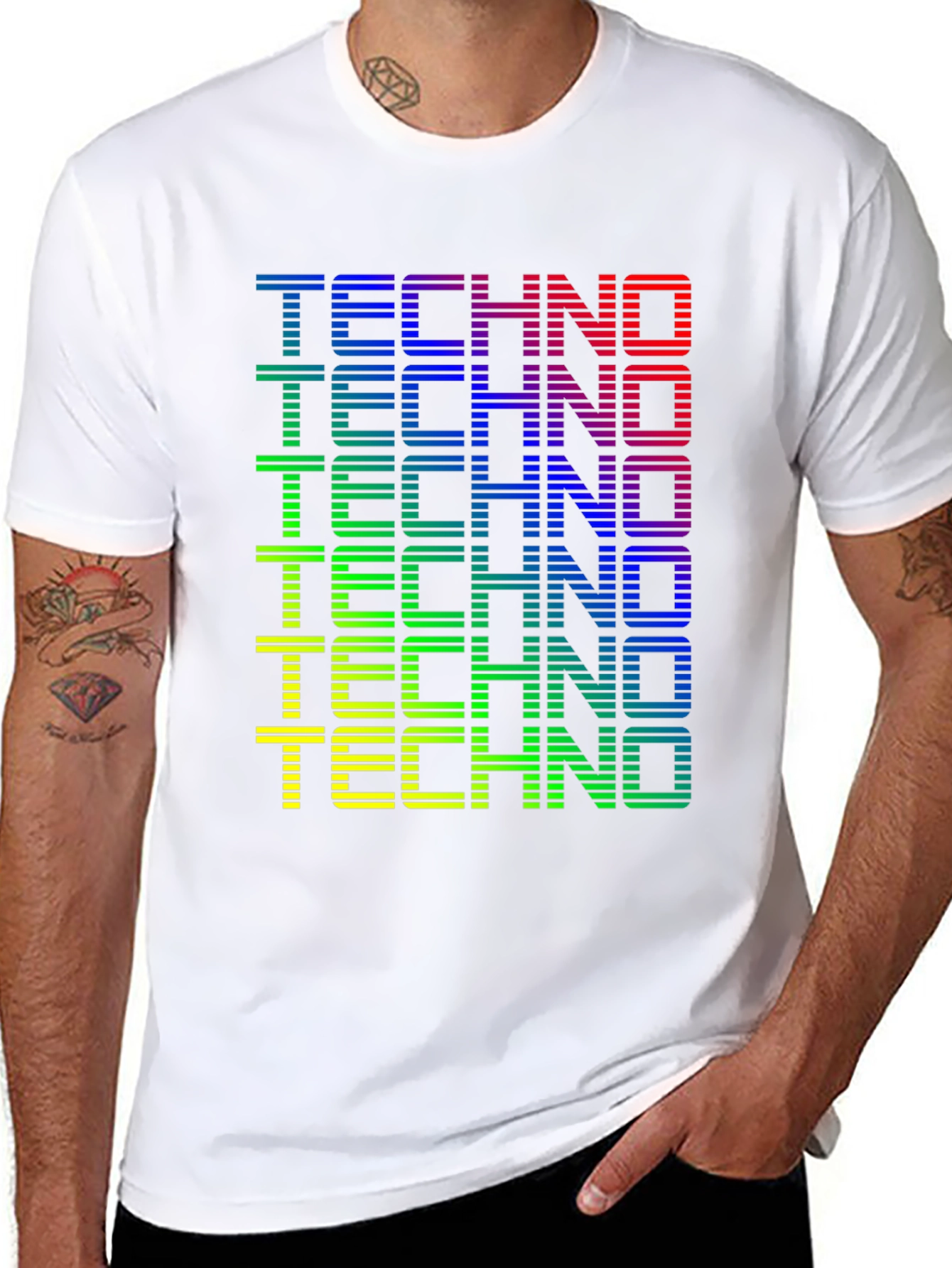 Retro Techno Graphic Tee - Black