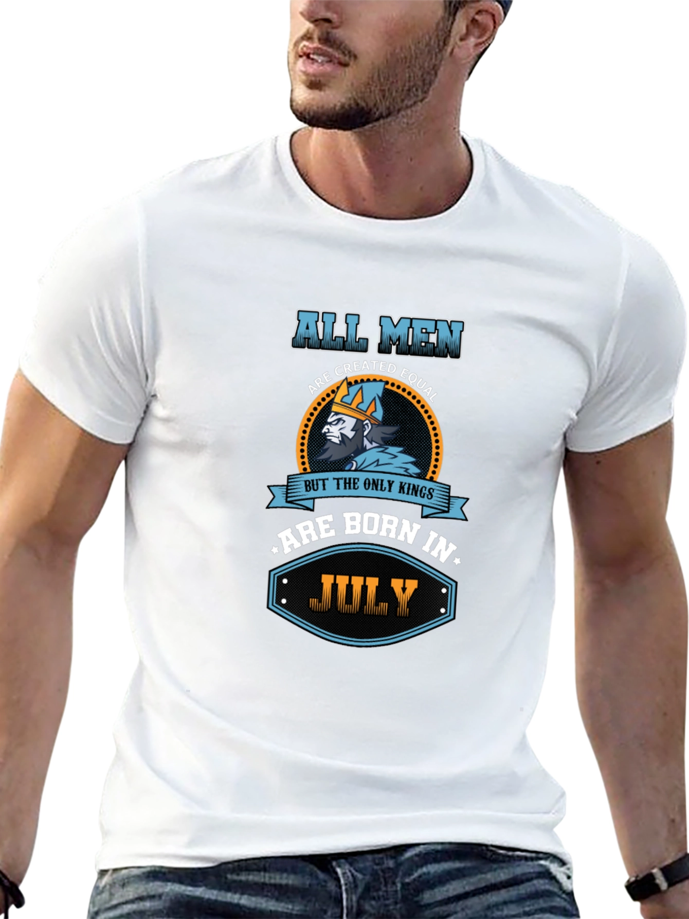 Mens Kings Are Born in July Graphic Tee