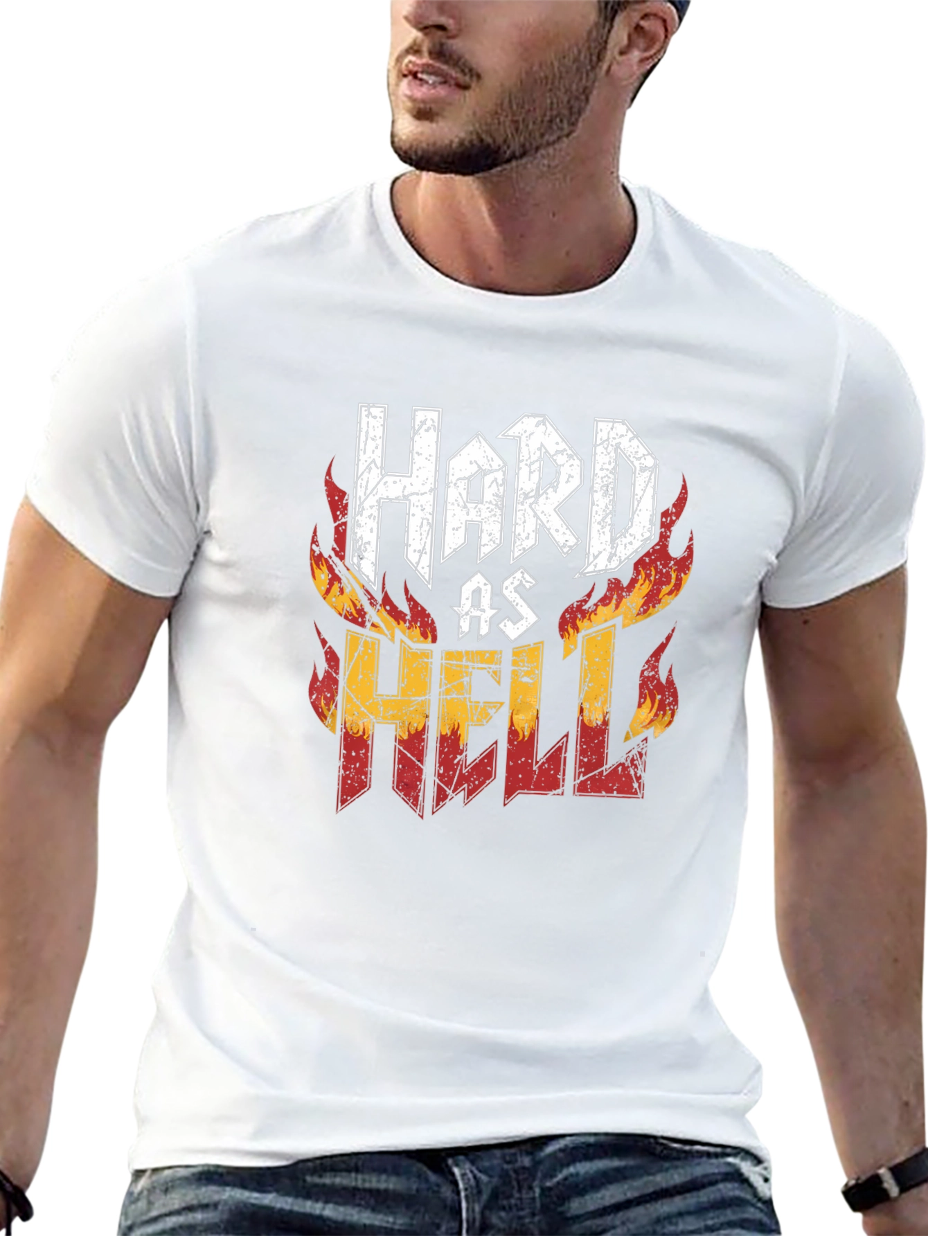 Hard As Hell Graphic Print Tee - Black