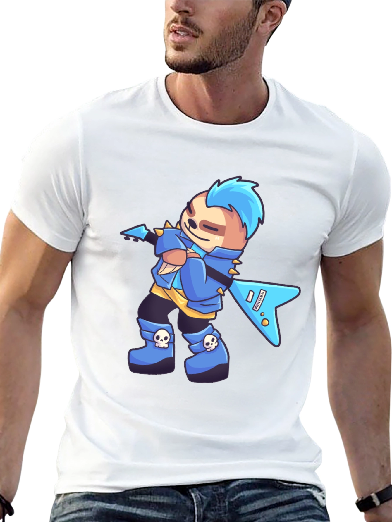 Rockstar Sloth Graphic T-Shirt