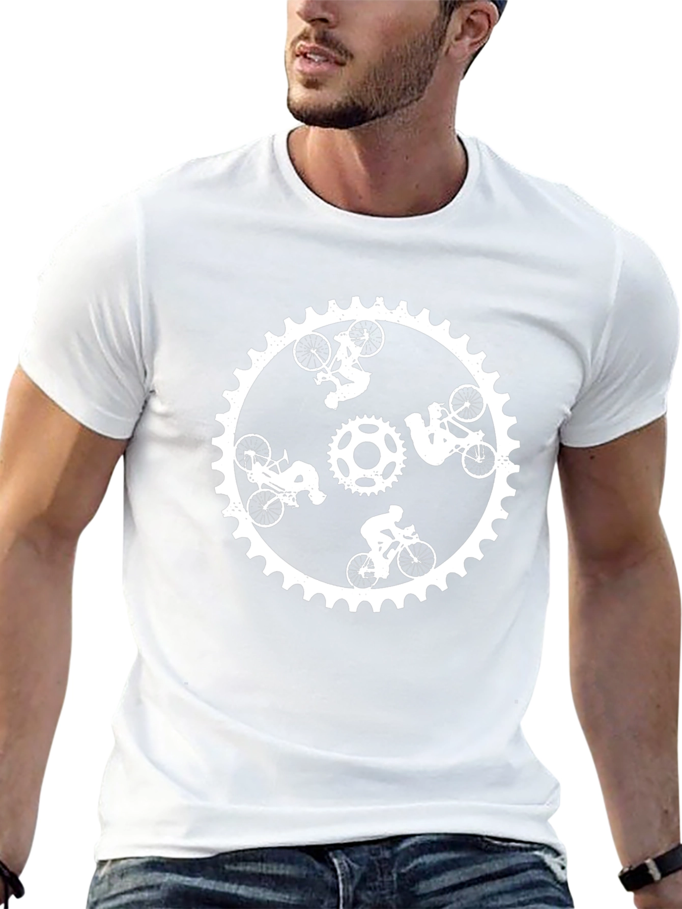 Cycling Sprocket Graphic Tee - Black Cotton