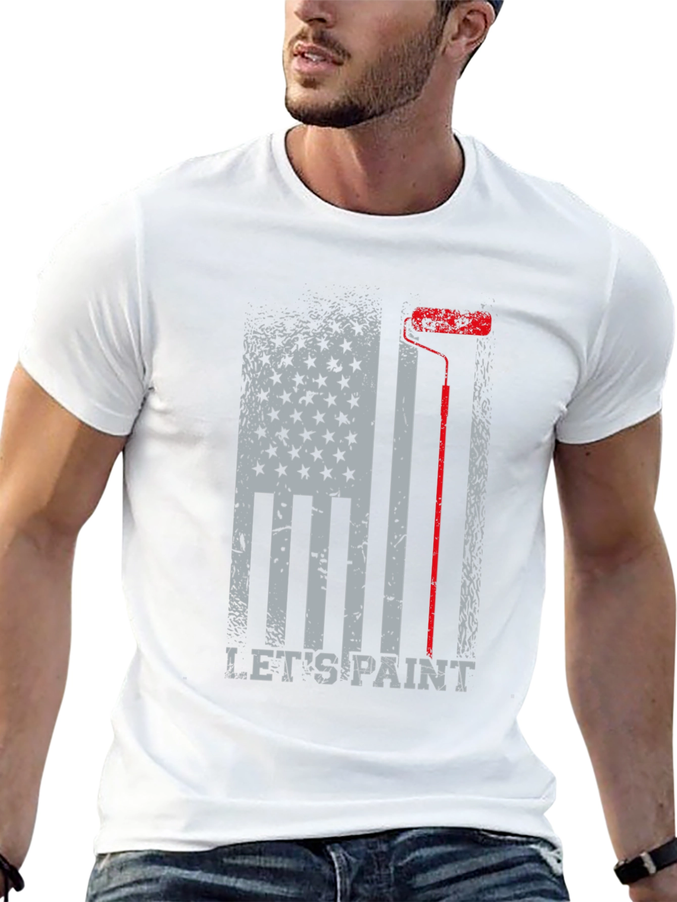Lets Paint American Flag Graphic T-Shirt