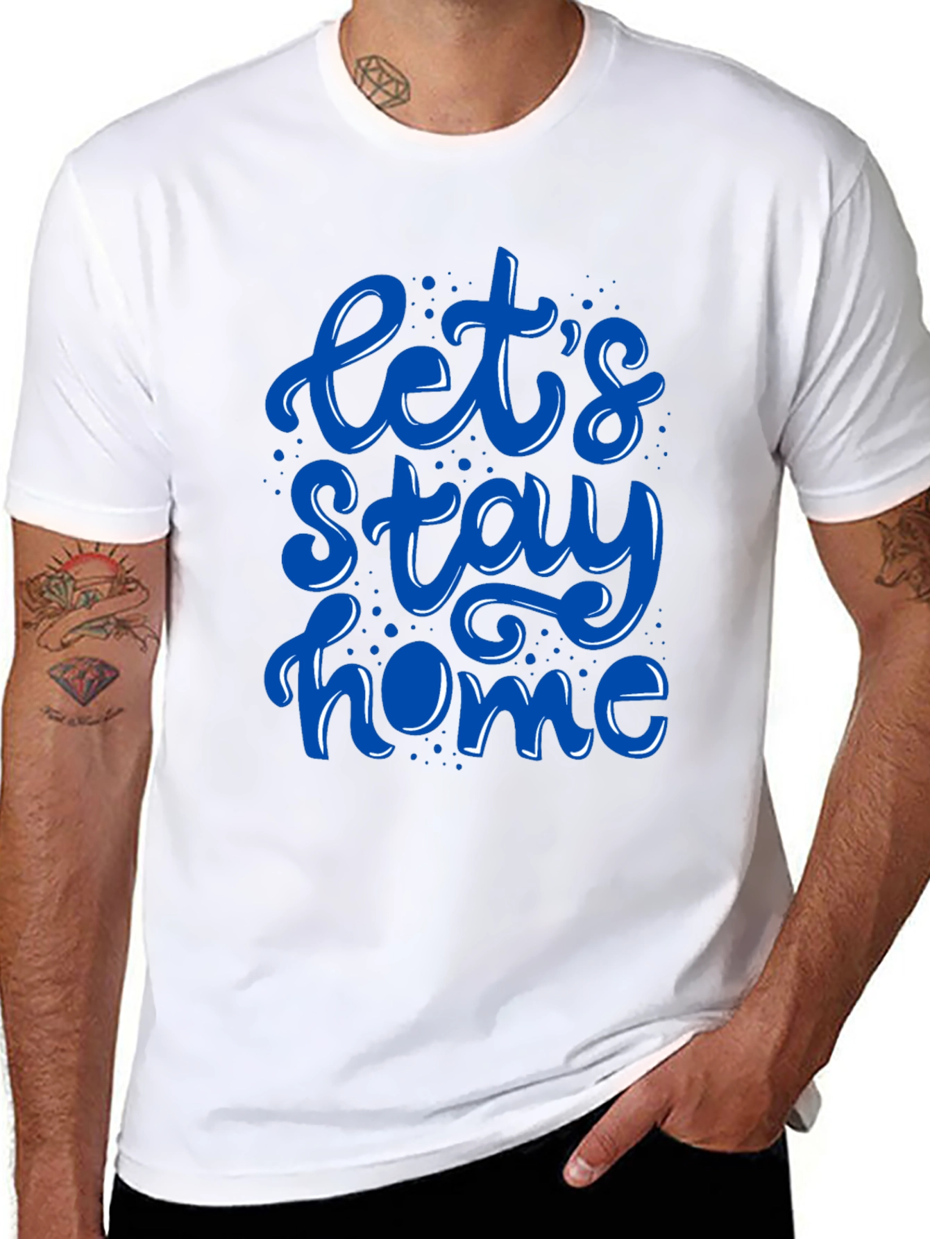 Lets Stay Home Black T-Shirt