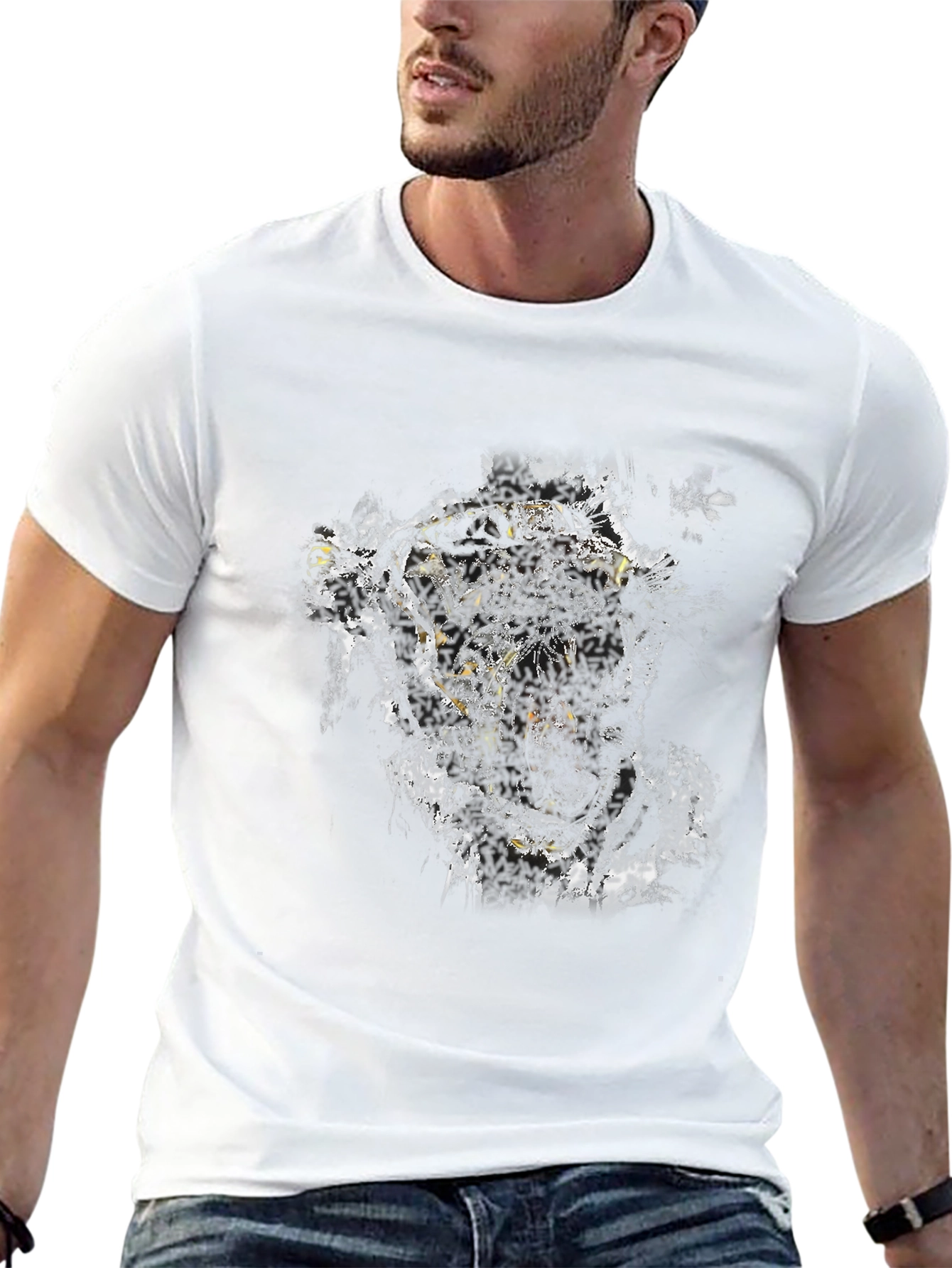 Tiger Graphic Black T-Shirt - Bold Animal Print Tee