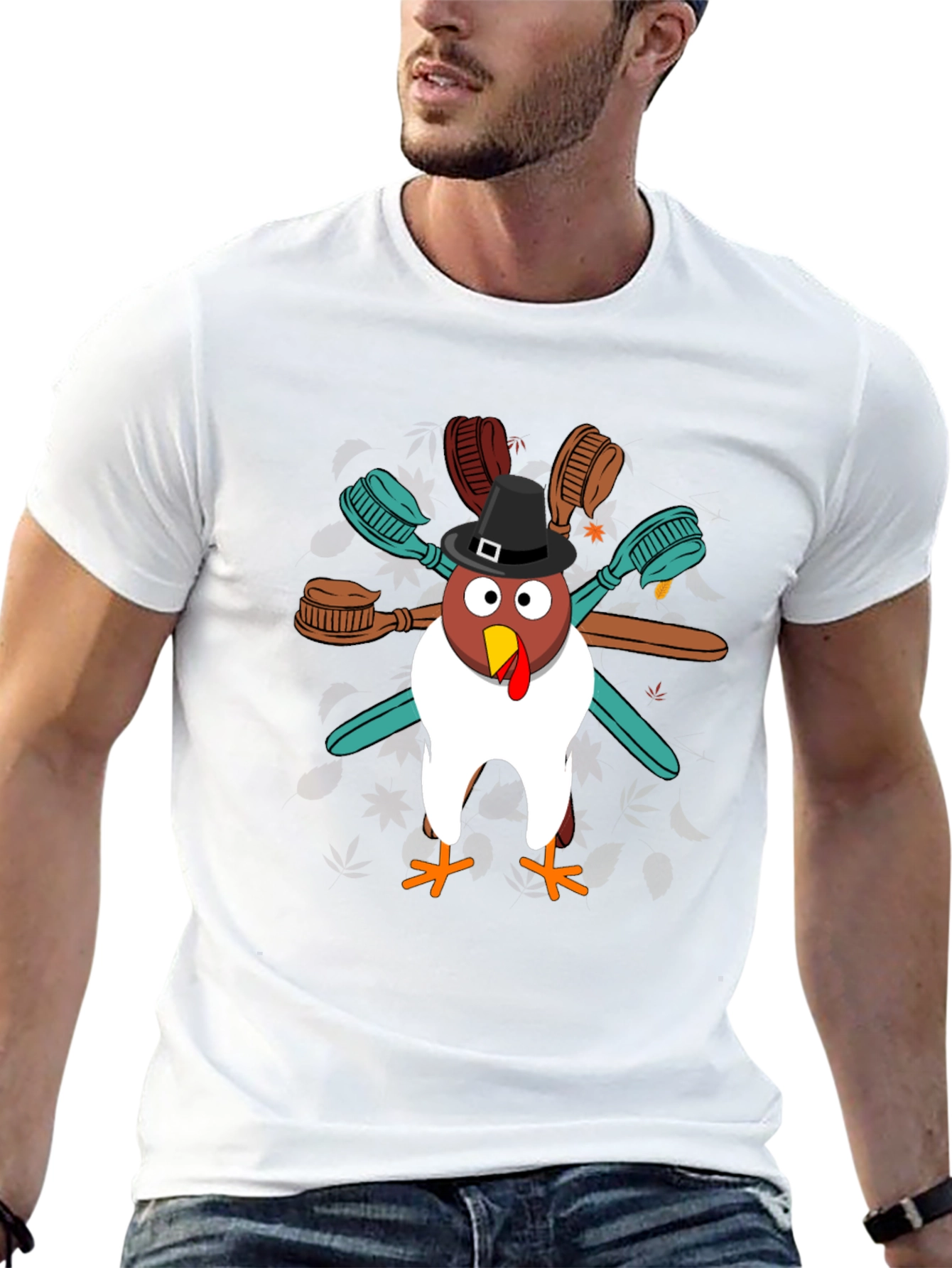 Thanksgiving Toothbrush Turkey T-Shirt