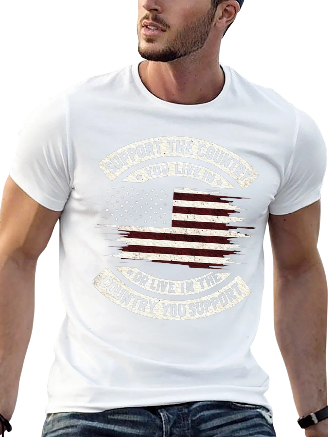 Patriotic USA Flag Graphic T-Shirt