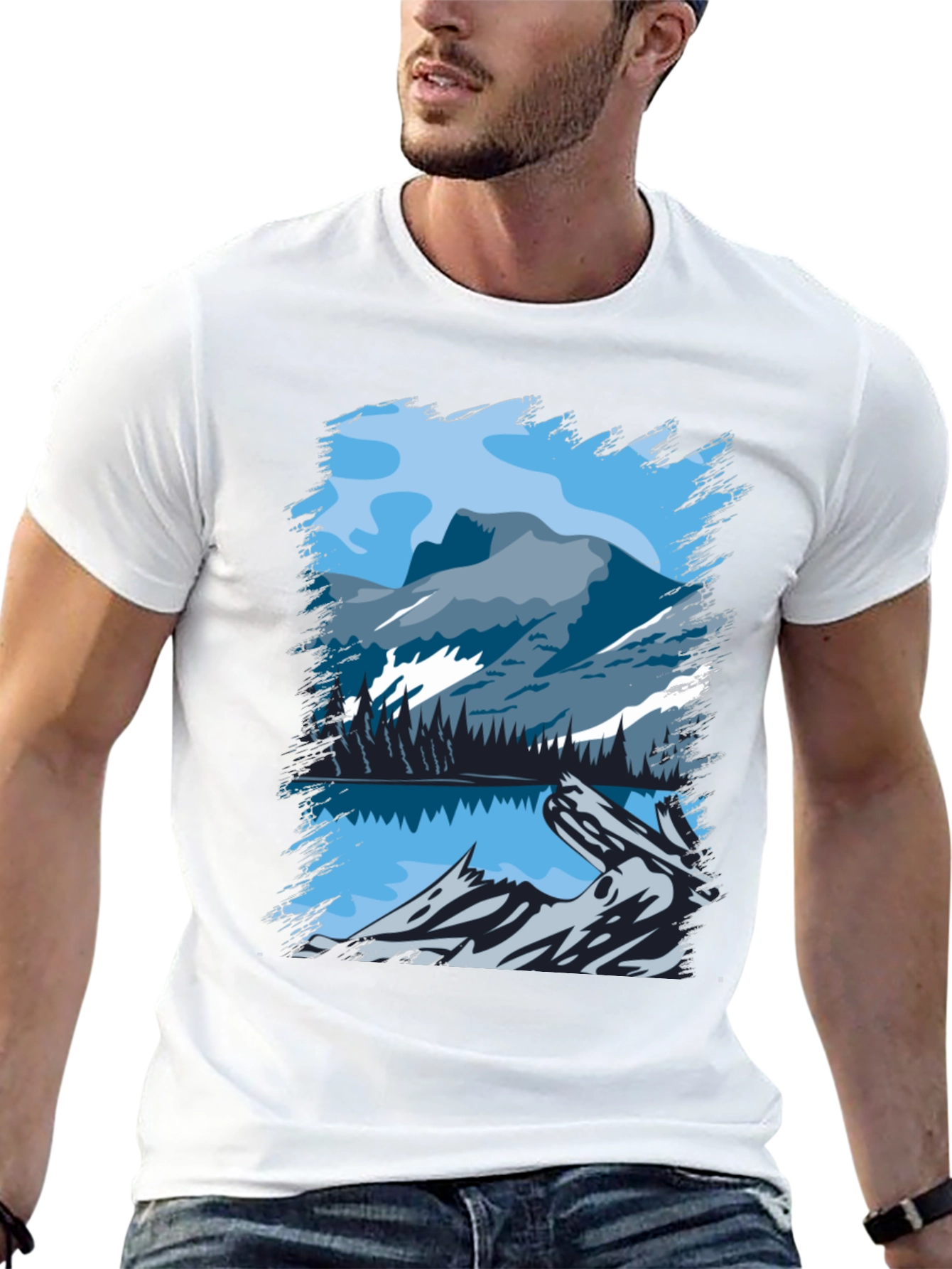 Mountain Lake Graphic Tee - Nature Lovers T-Shirt