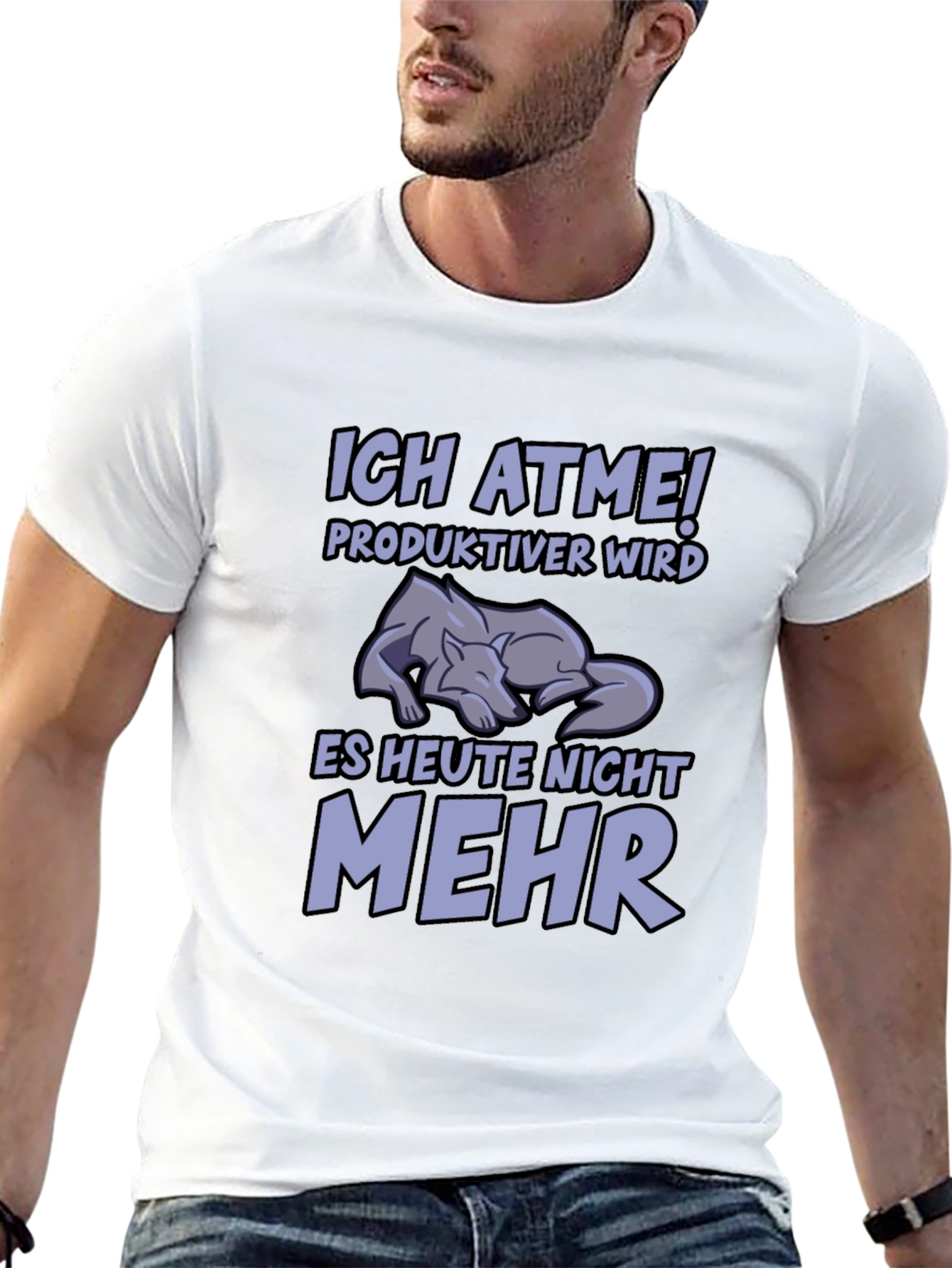 Funny German Wolf T-Shirt - Ich Atme!
