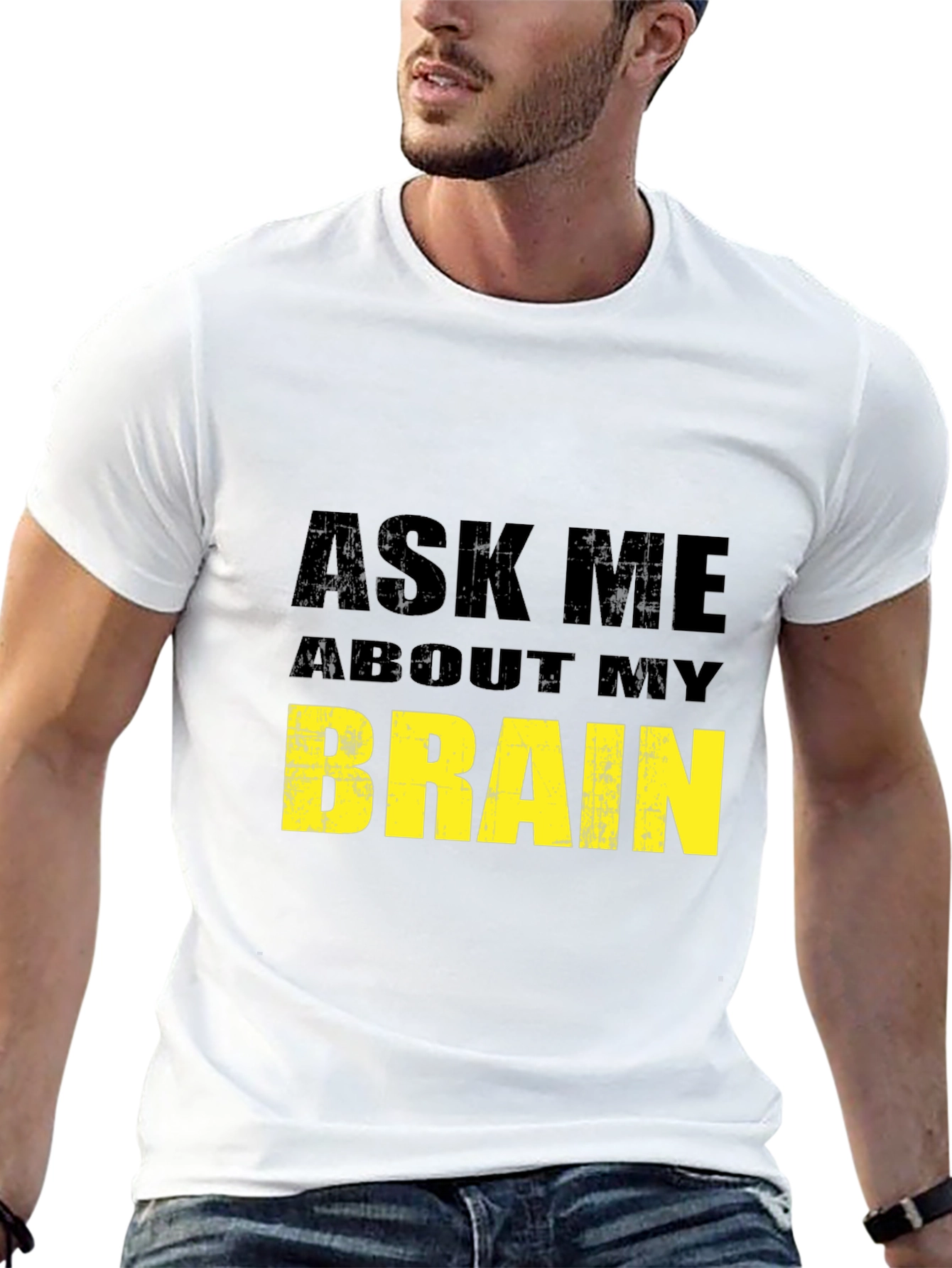 Ask Me About My Brain Black T-Shirt