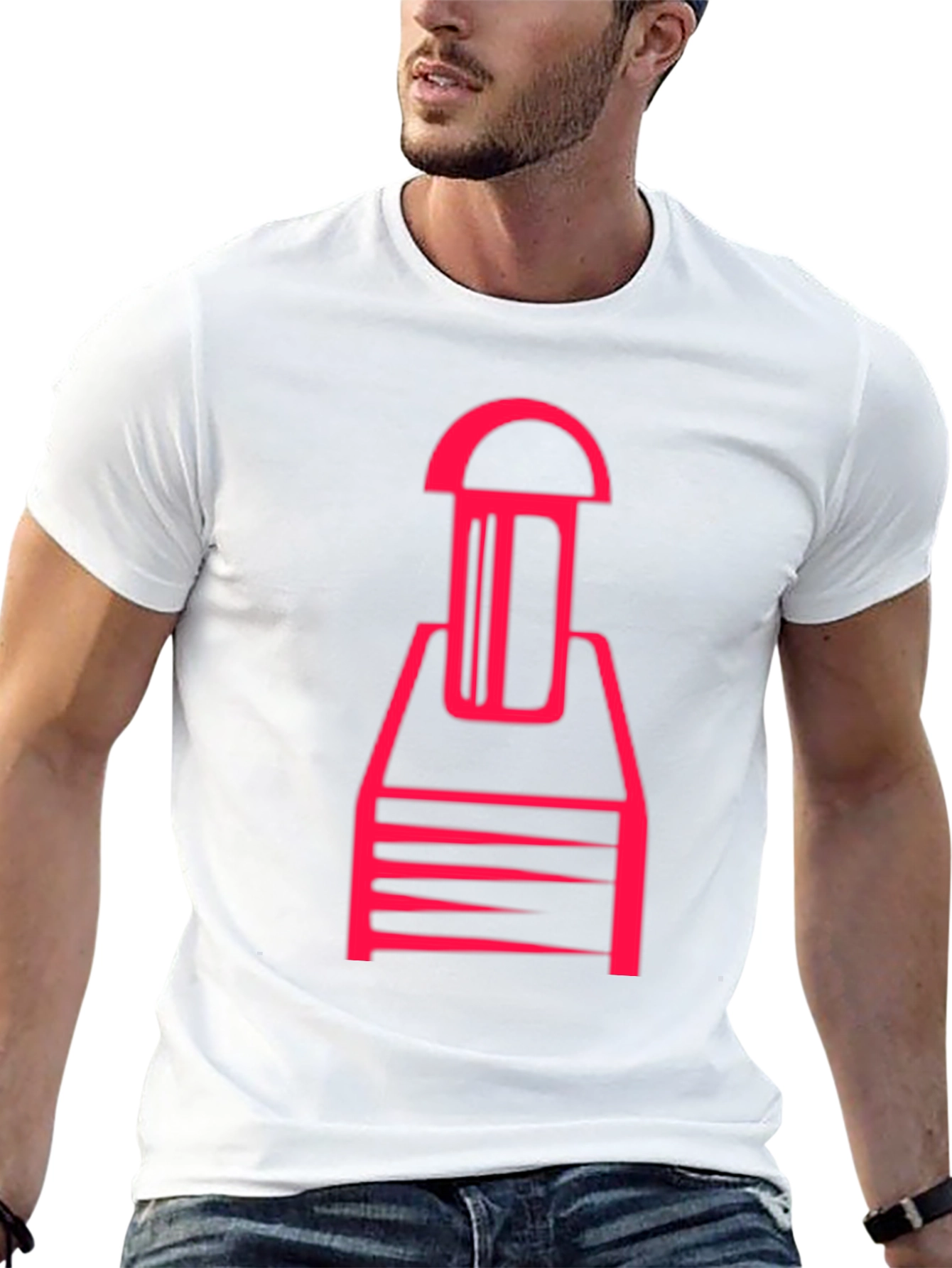 Abstract Red Graphic Print Black T-Shirt