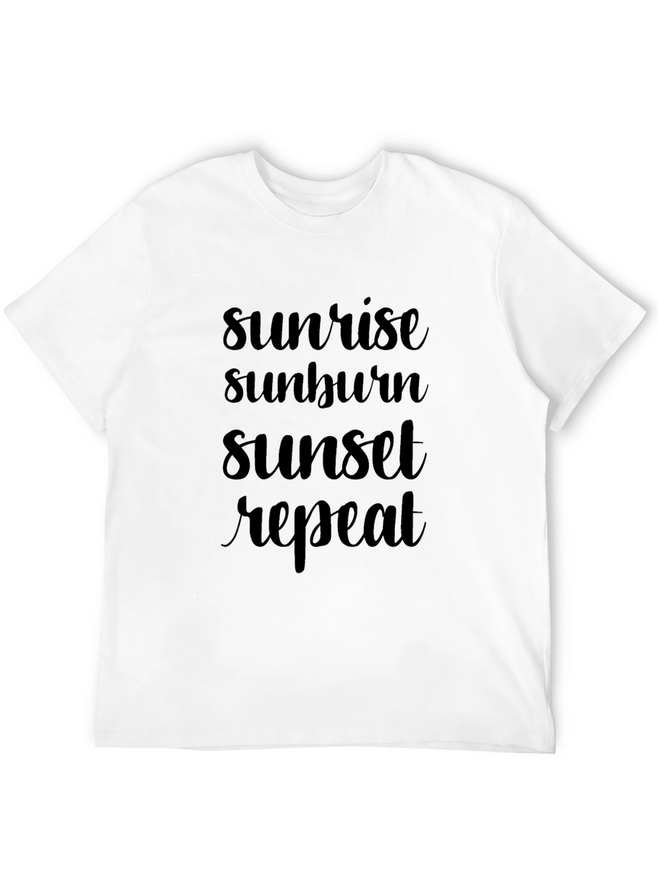 Sunrise Sunburn Sunset Repeat Black T-Shirt