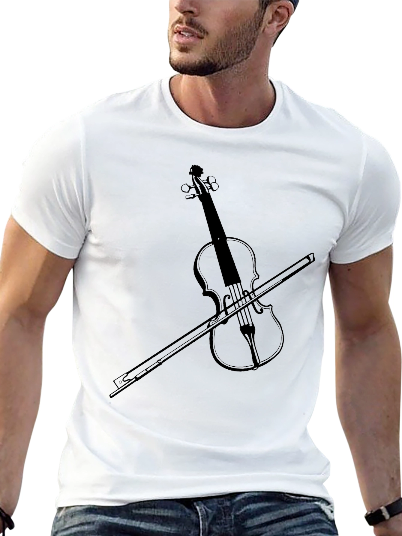 Violin Graphic Tee - Musical Instrument T-Shirt