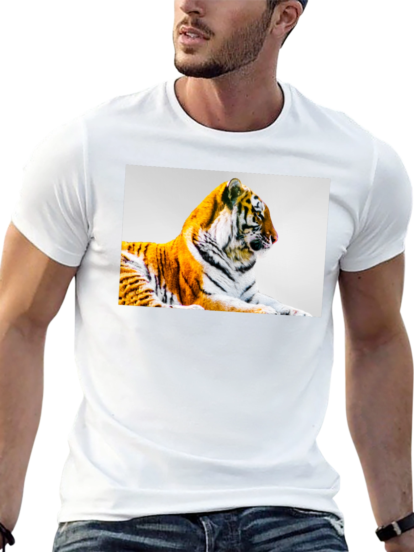 Tiger Graphic Print Black T-Shirt