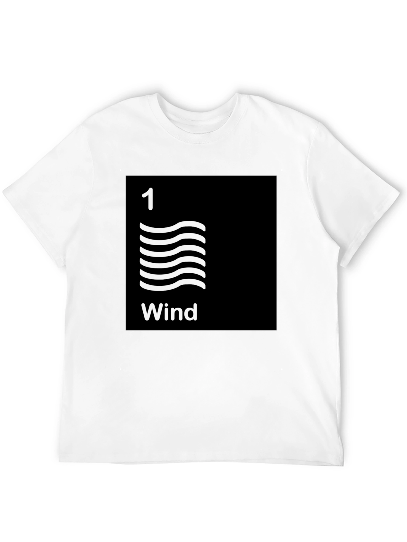 Wind Element Black T-Shirt - Minimalist Design