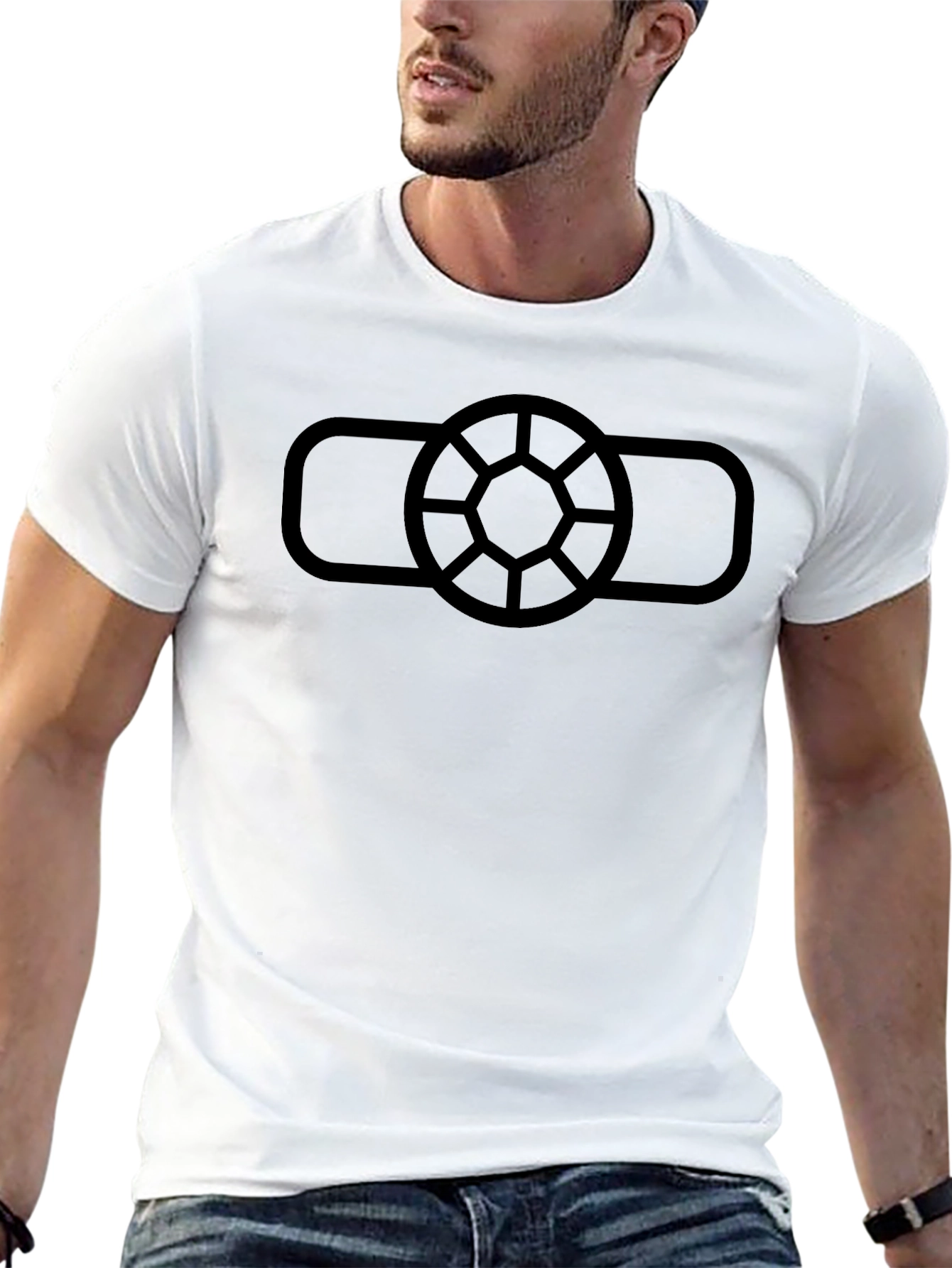 Geometric Logo Black T-Shirt - Modern Casual Wear