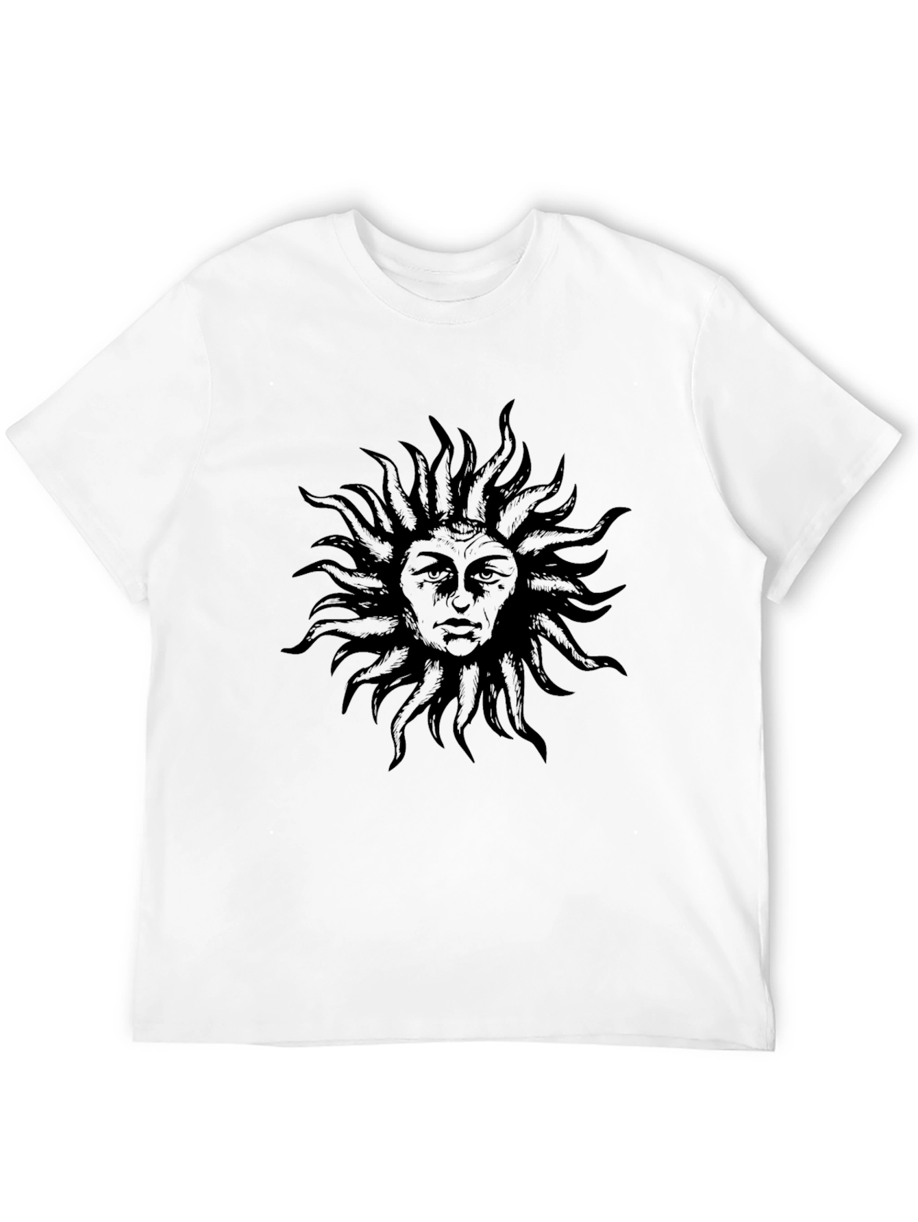 Sun Face Graphic Black T-Shirt