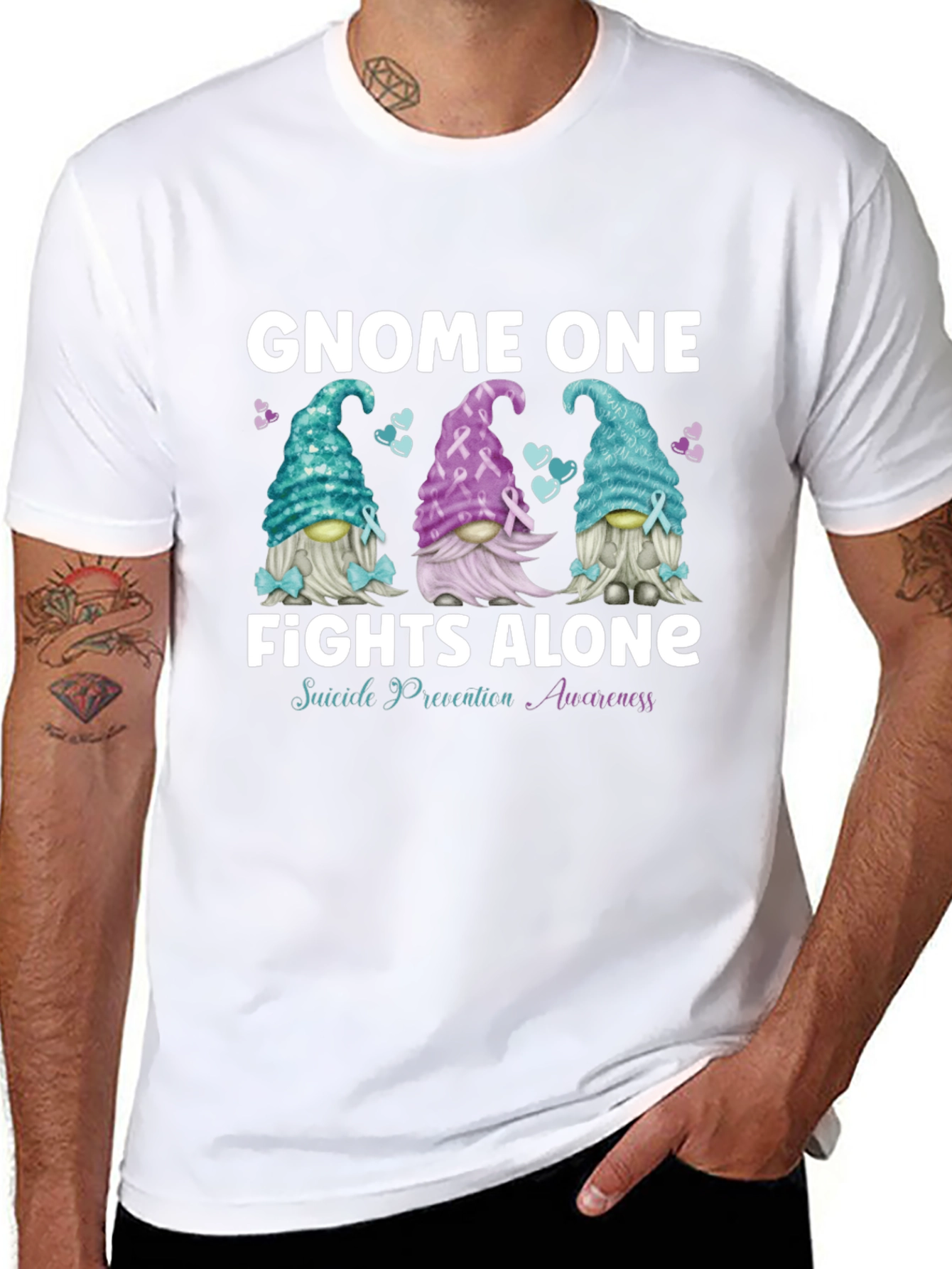 Gnome One Fights Alone Suicide Prevention Awareness T-Shirt