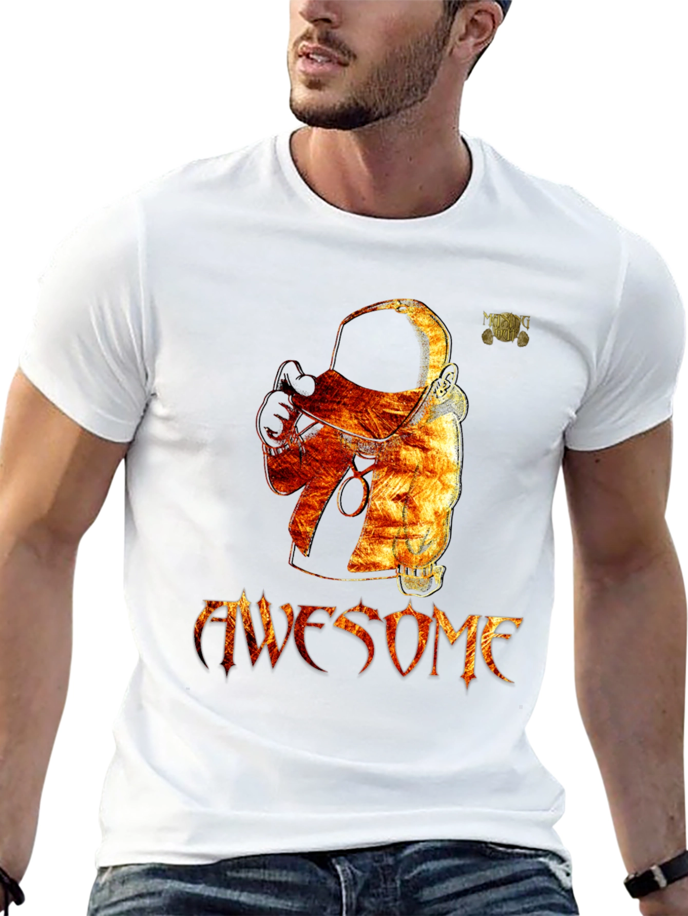 Awesome Astronaut Graphic Black T-Shirt