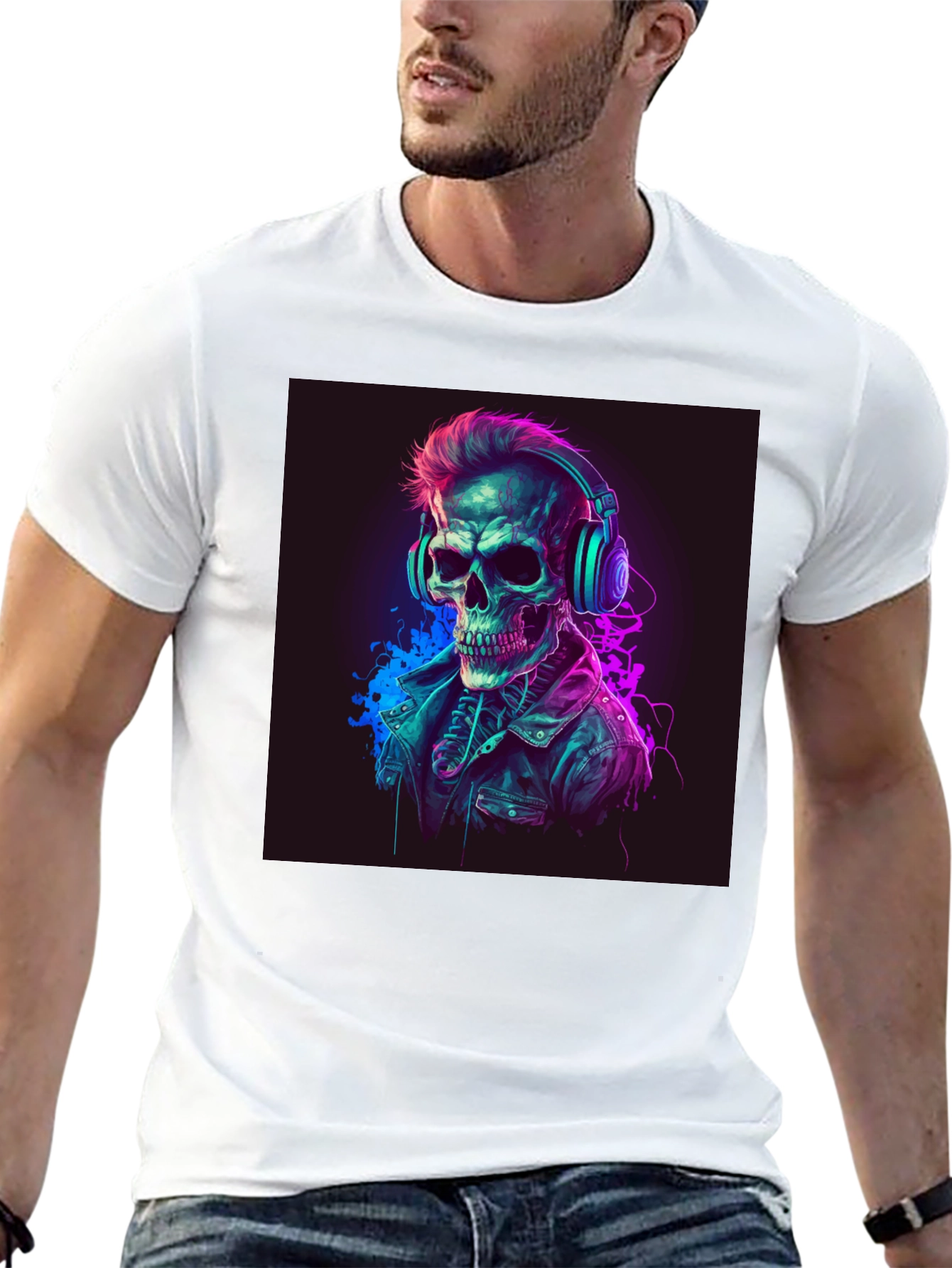Skull DJ Graphic Tee - Cool Edgy Design