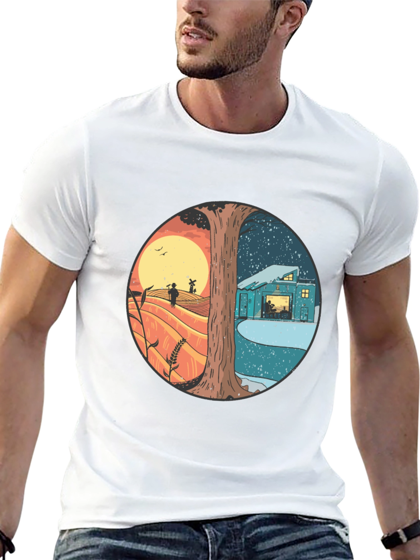Day & Night T-Shirt - Unique Graphic Tee