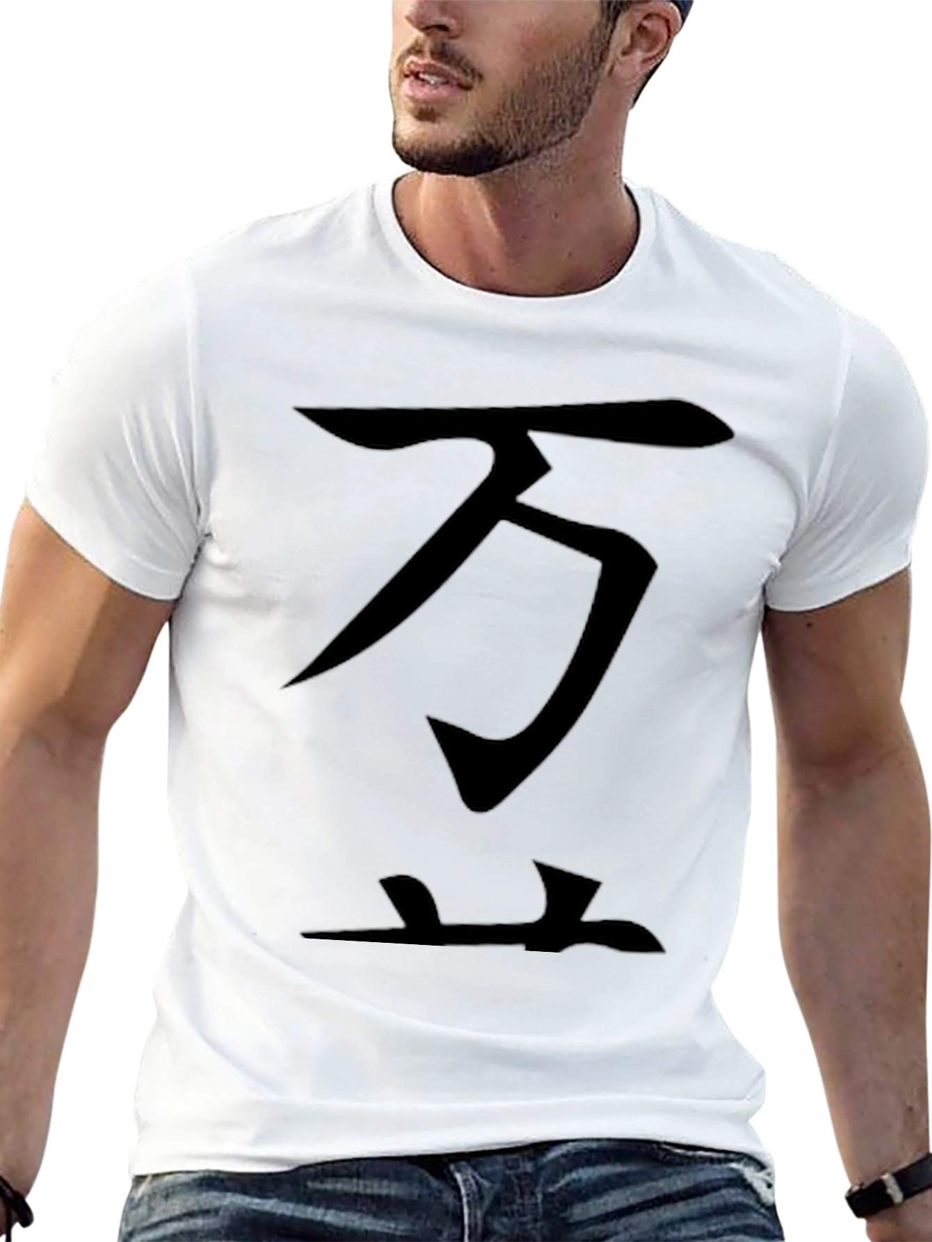 Black T-Shirt with Asian Character Design