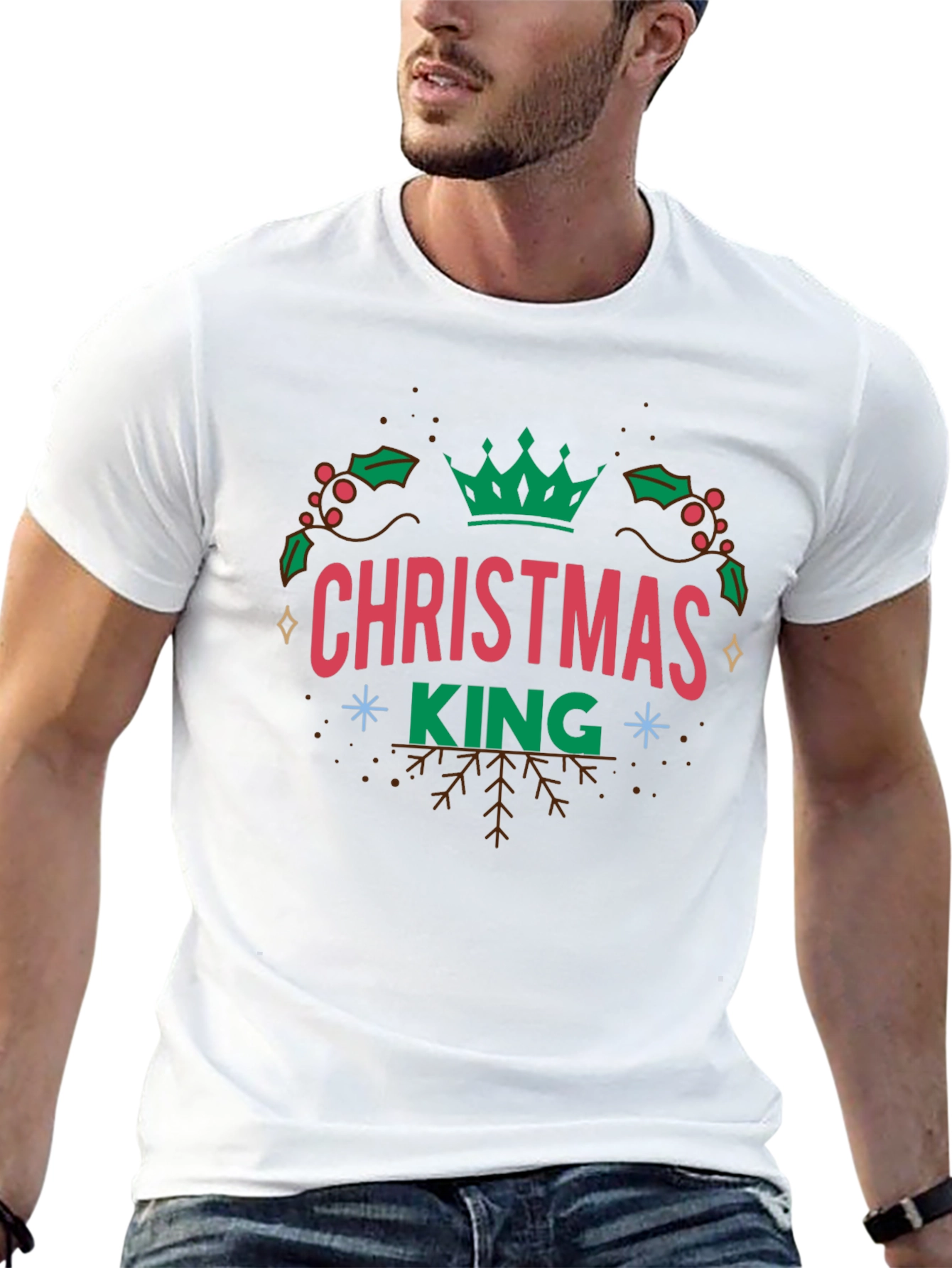 Christmas King Graphic Tee - Holiday Festive T-Shirt