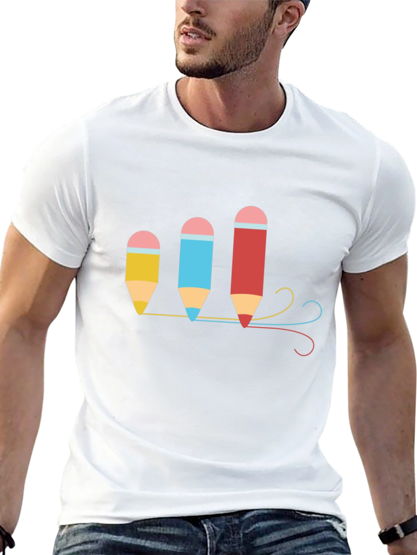 Colorful Pencils Graphic T-Shirt