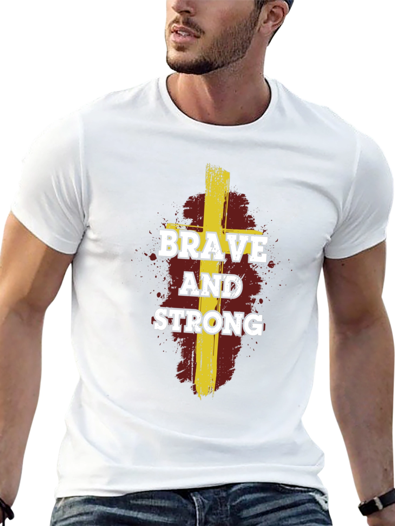 Brave and Strong Graphic Tee - Christian Inspired Design