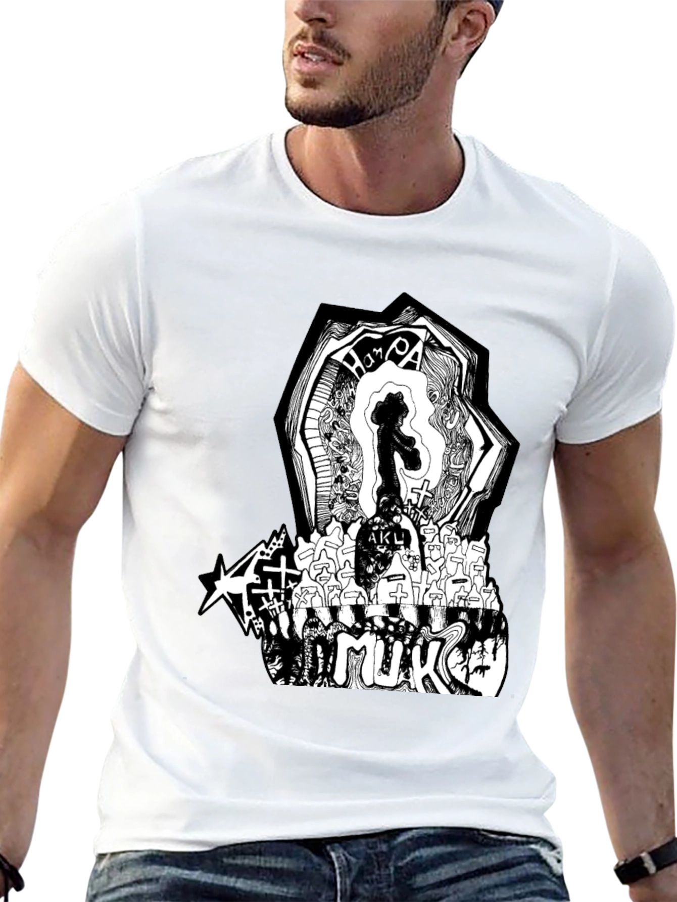 Graphic Print Black T-Shirt
