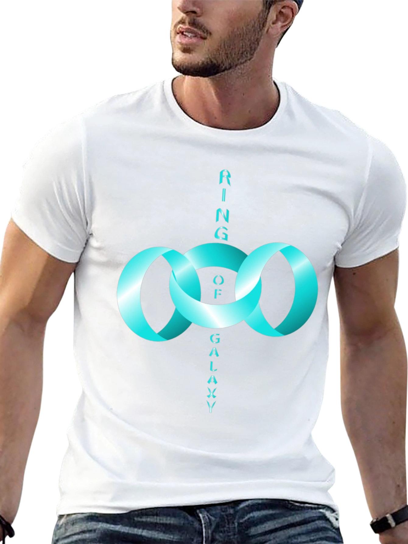Ring of Galaxy Black T-Shirt - Modern Design