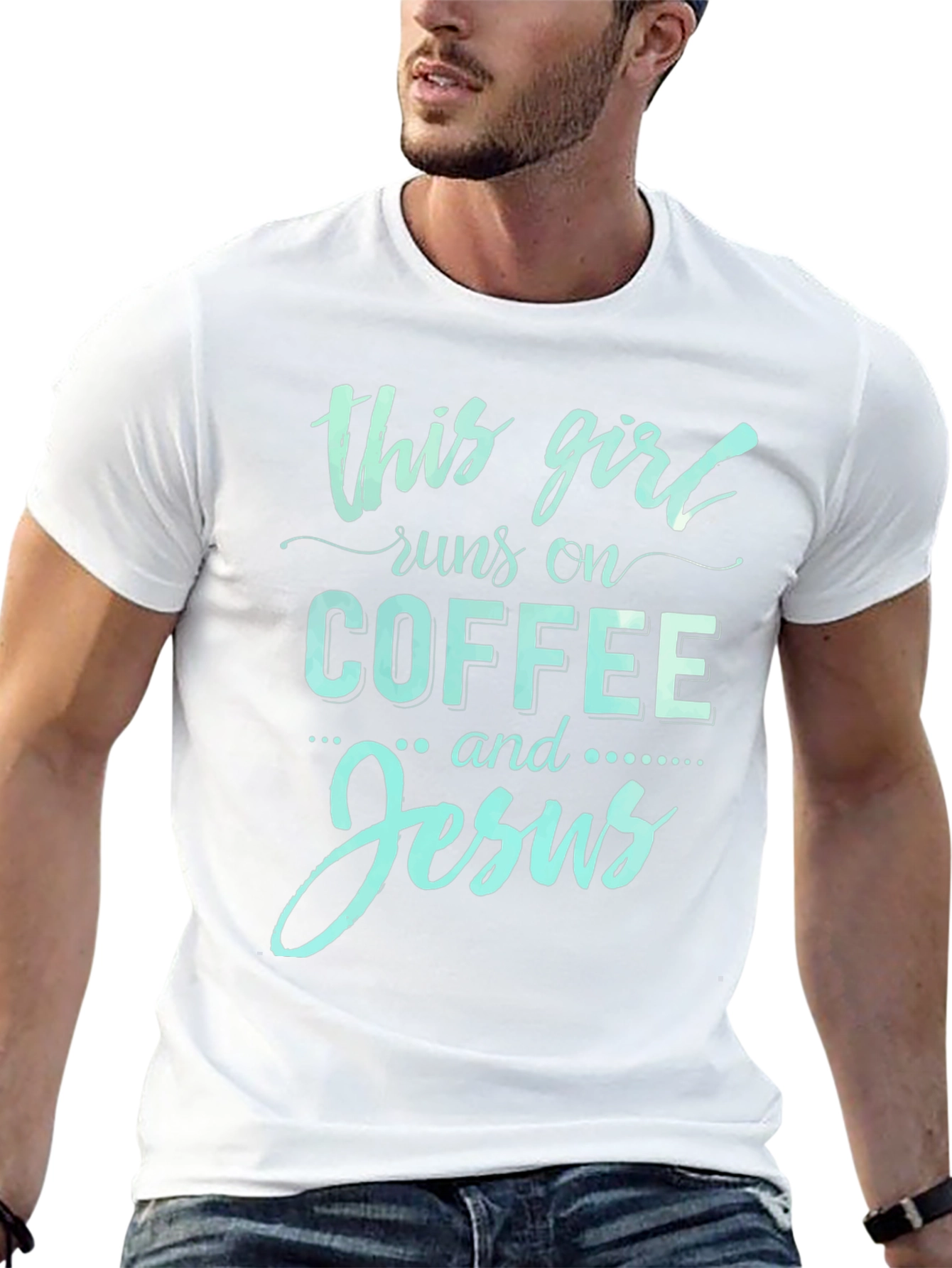 This Girl Runs on Coffee and Jesus Tee