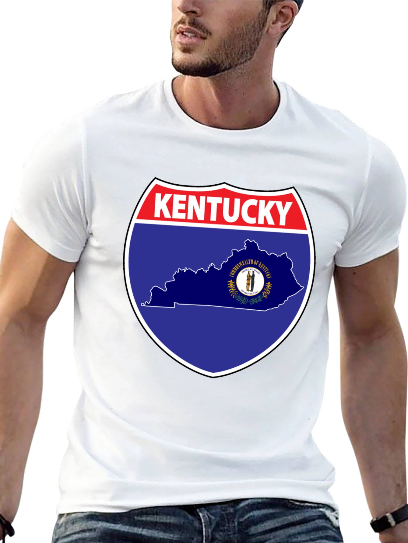 Kentucky State Map Graphic Tee - Black