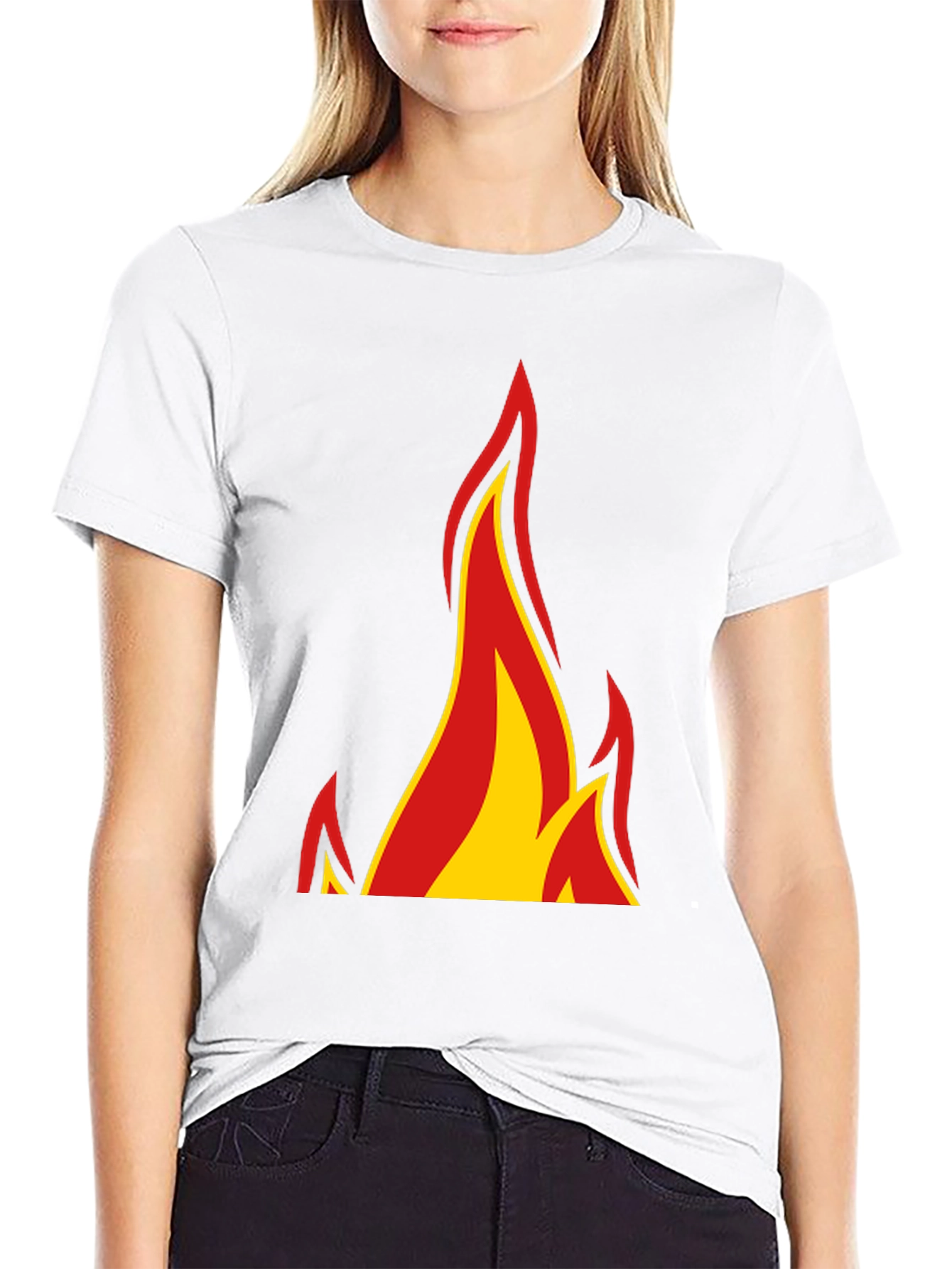 Flame Graphic Black Tee - Bold Style